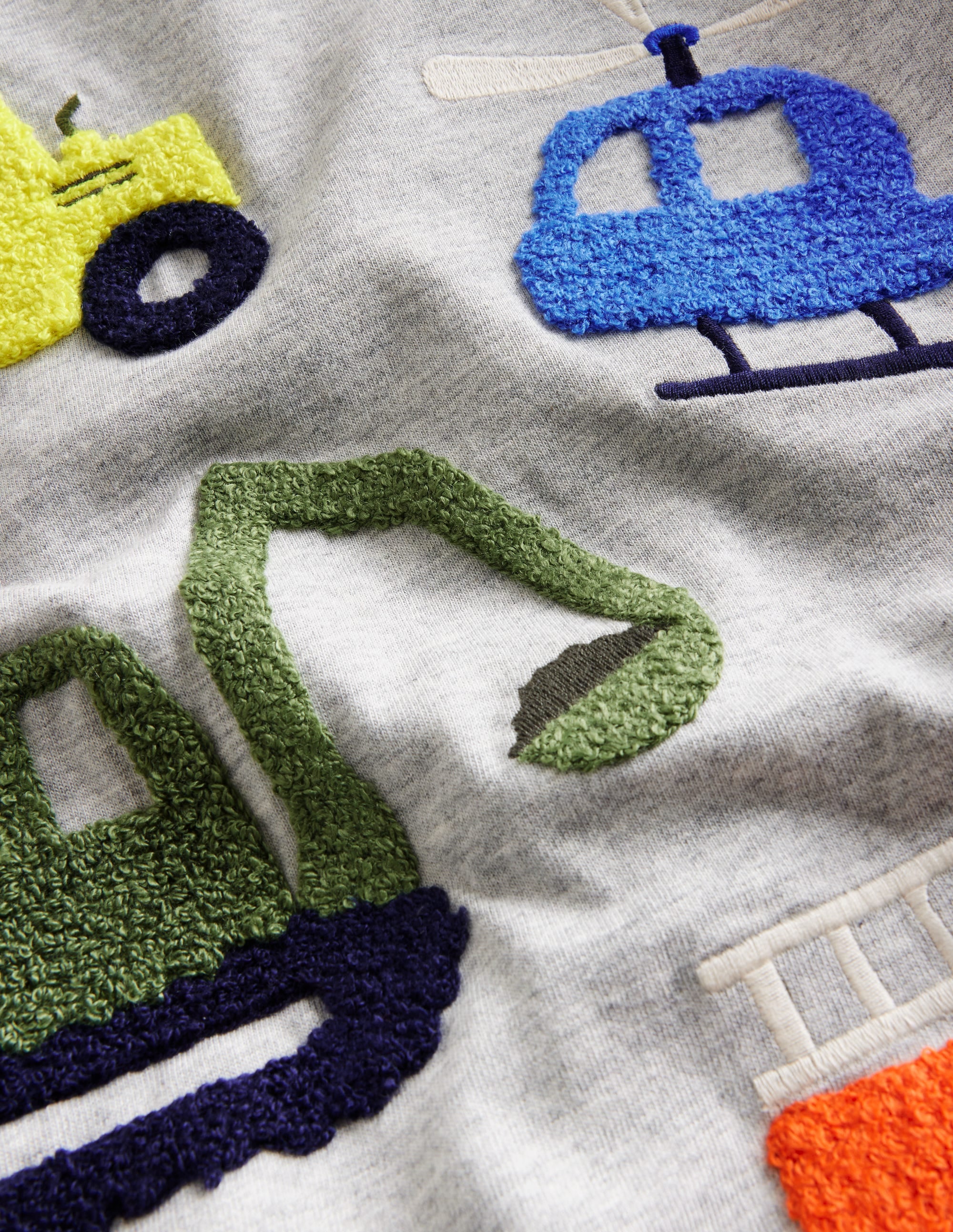 T-Shirt mit Bouclé-Detail-Grau Meliert, Bagger - Image 3