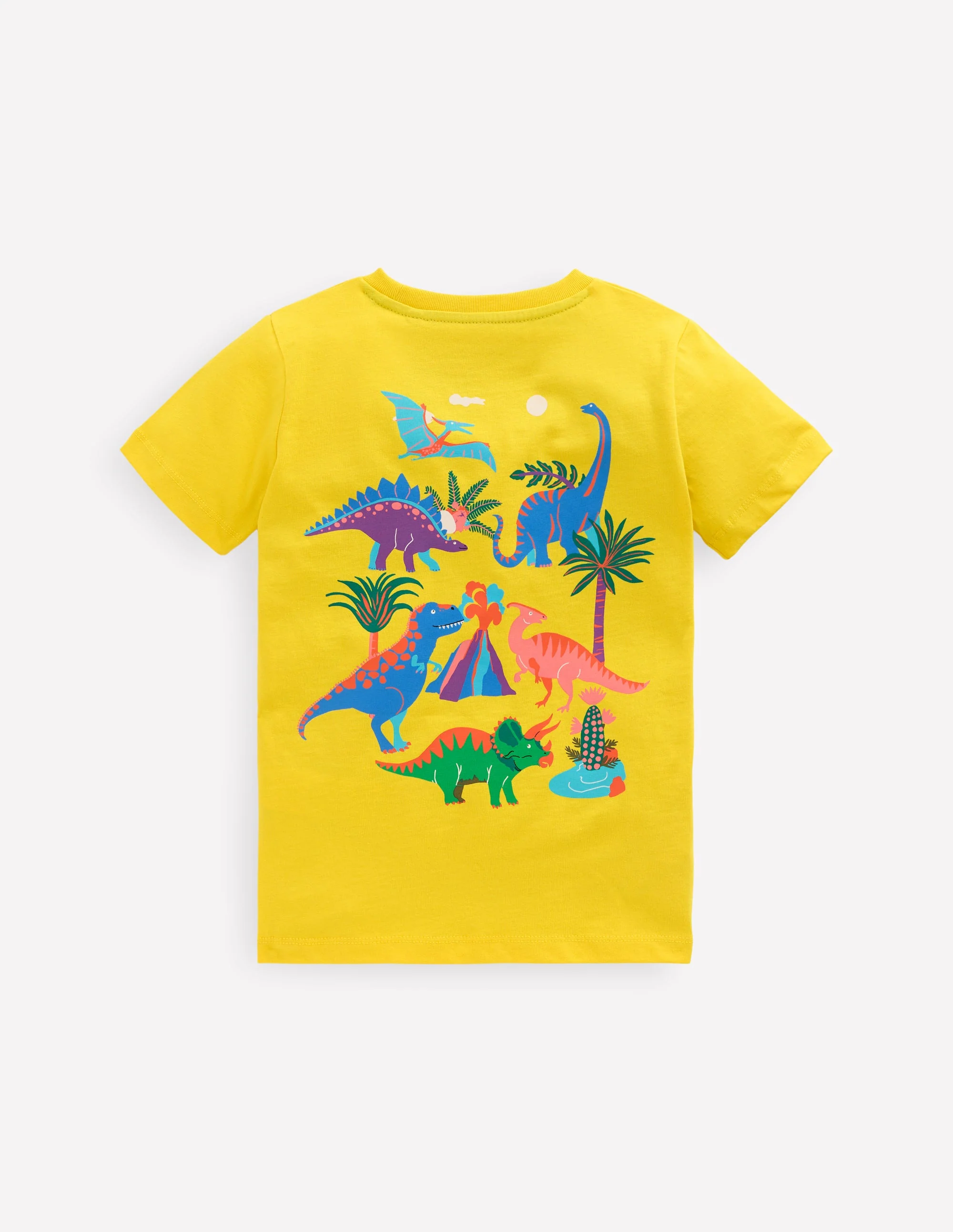 T-Shirt mit Druck auf Vorder- und Rückseite-Ananasgelb Dino - Image 2