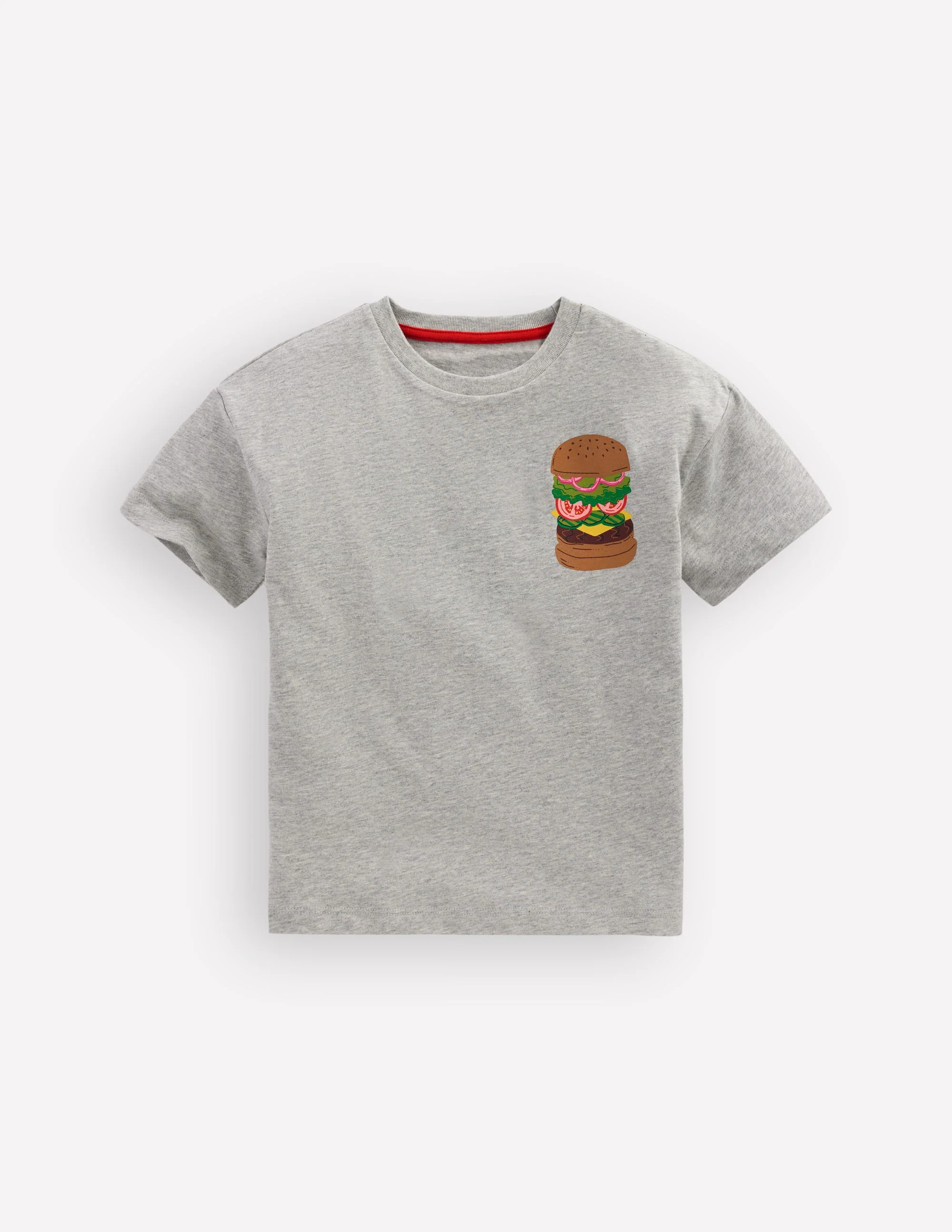 T-Shirt mit Druck auf Vorder- und Rückseite-Grau Meliert Hamburger - Image 3