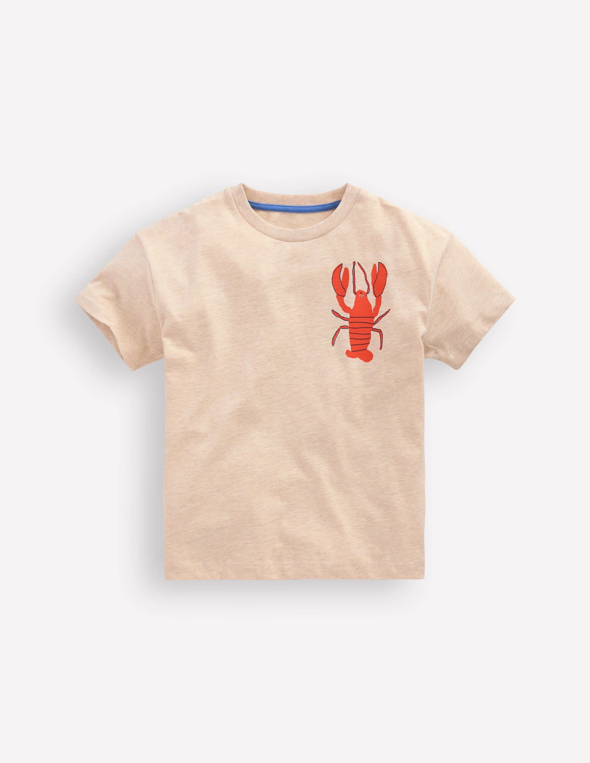 T-Shirt mit Druck auf Vorder- und Rückseite-Haferbeige Krebstiere
