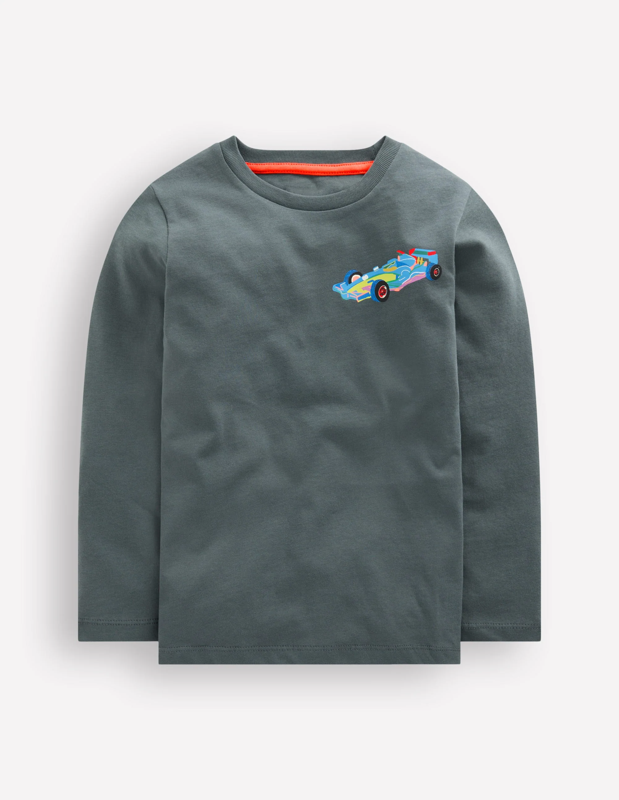 T-Shirt mit Druck auf Vorder- und Rückseite-Rauchgrau Karosserie