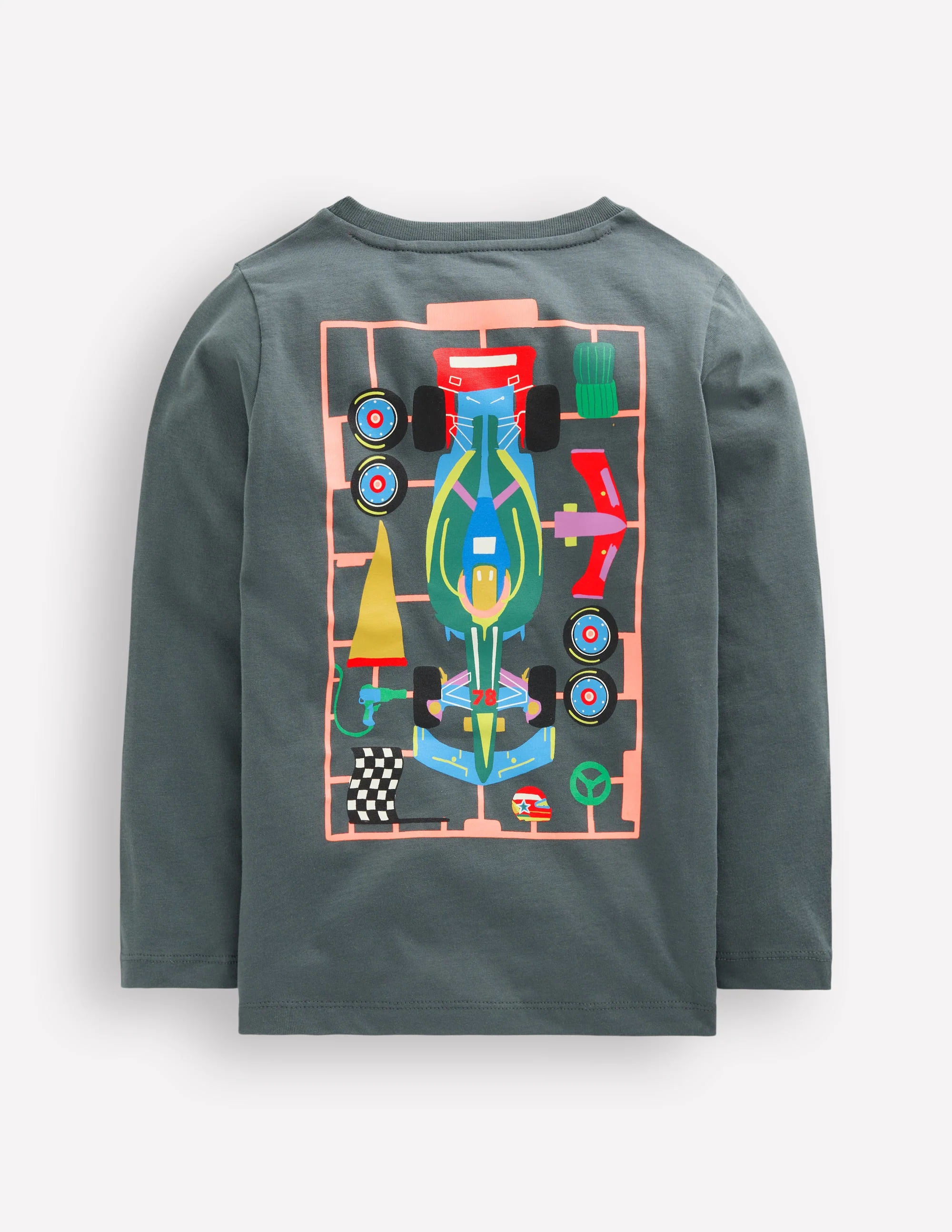 T-Shirt mit Druck auf Vorder- und Rückseite-Rauchgrau Karosserie - Image 2