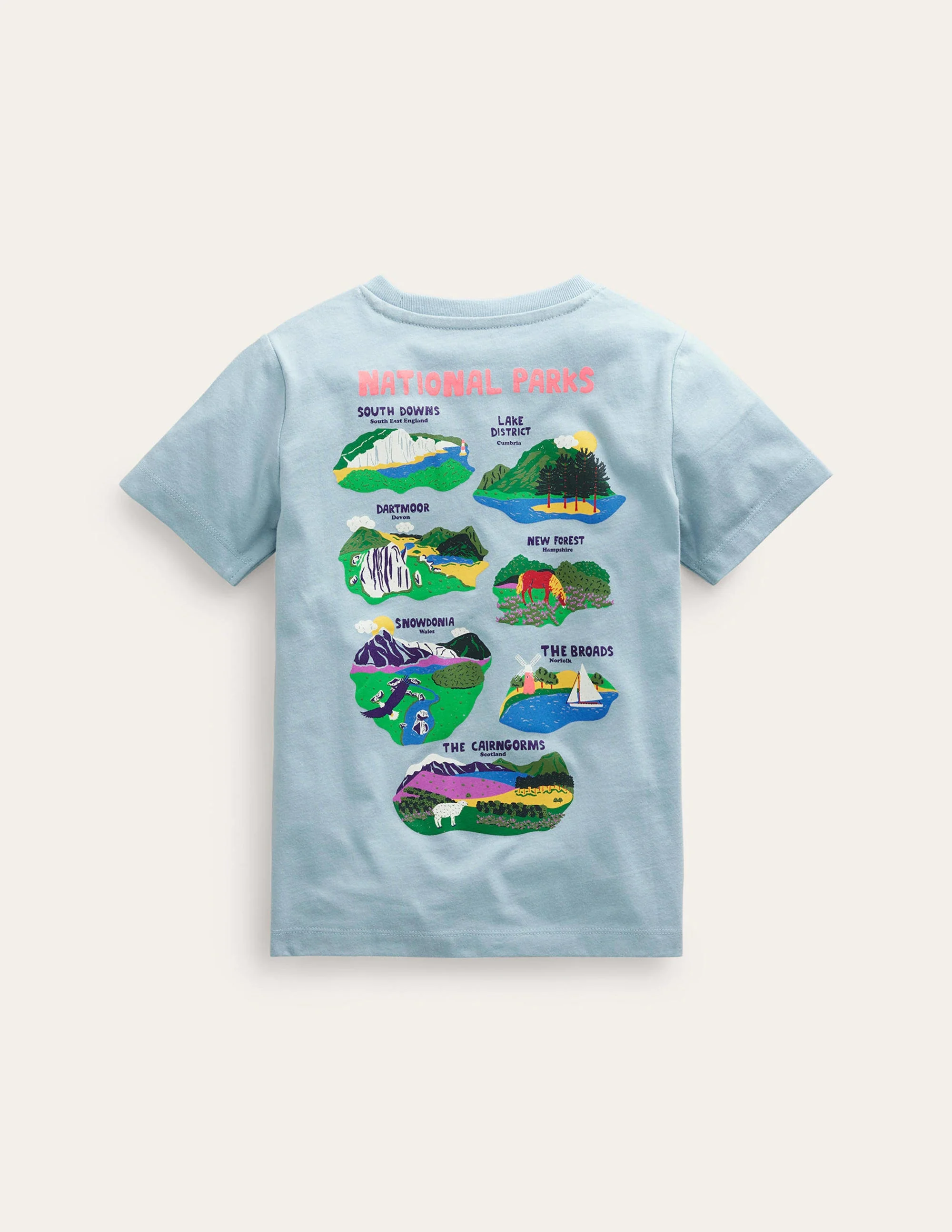 T-Shirt mit Druck auf Vorder- und Rückseite-Vergissmeinnicht-Blau - Image 2