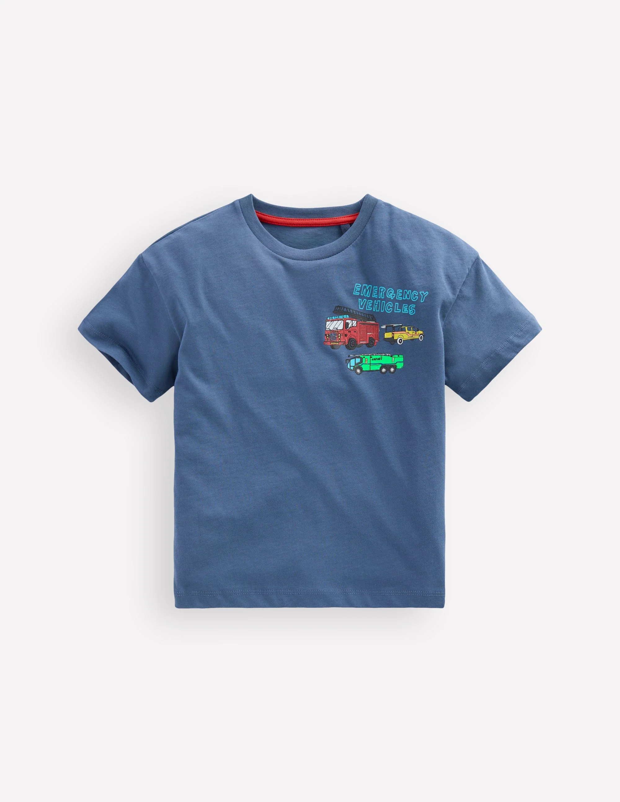 T-Shirt mit Druck auf Vorder- und Rückseite-Vintage Indigo Truck