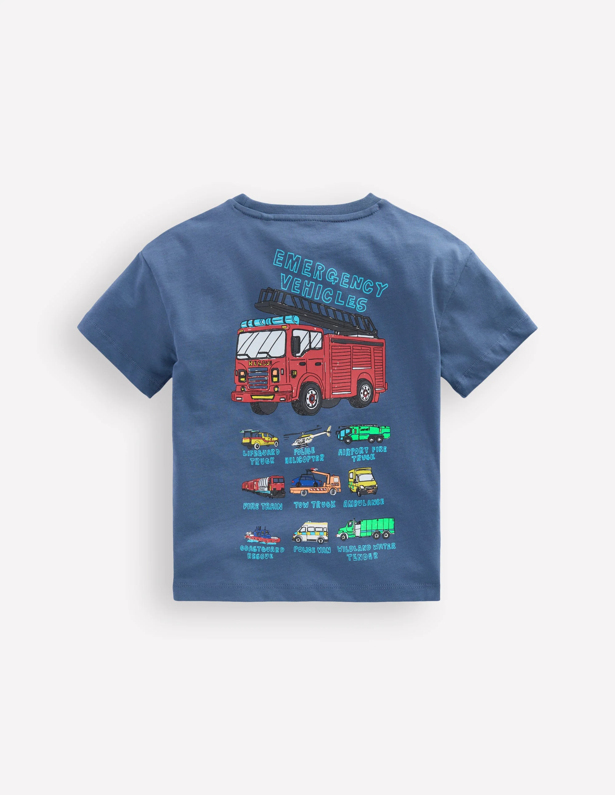 T-Shirt mit Druck auf Vorder- und Rückseite-Vintage Indigo Truck - Image 2