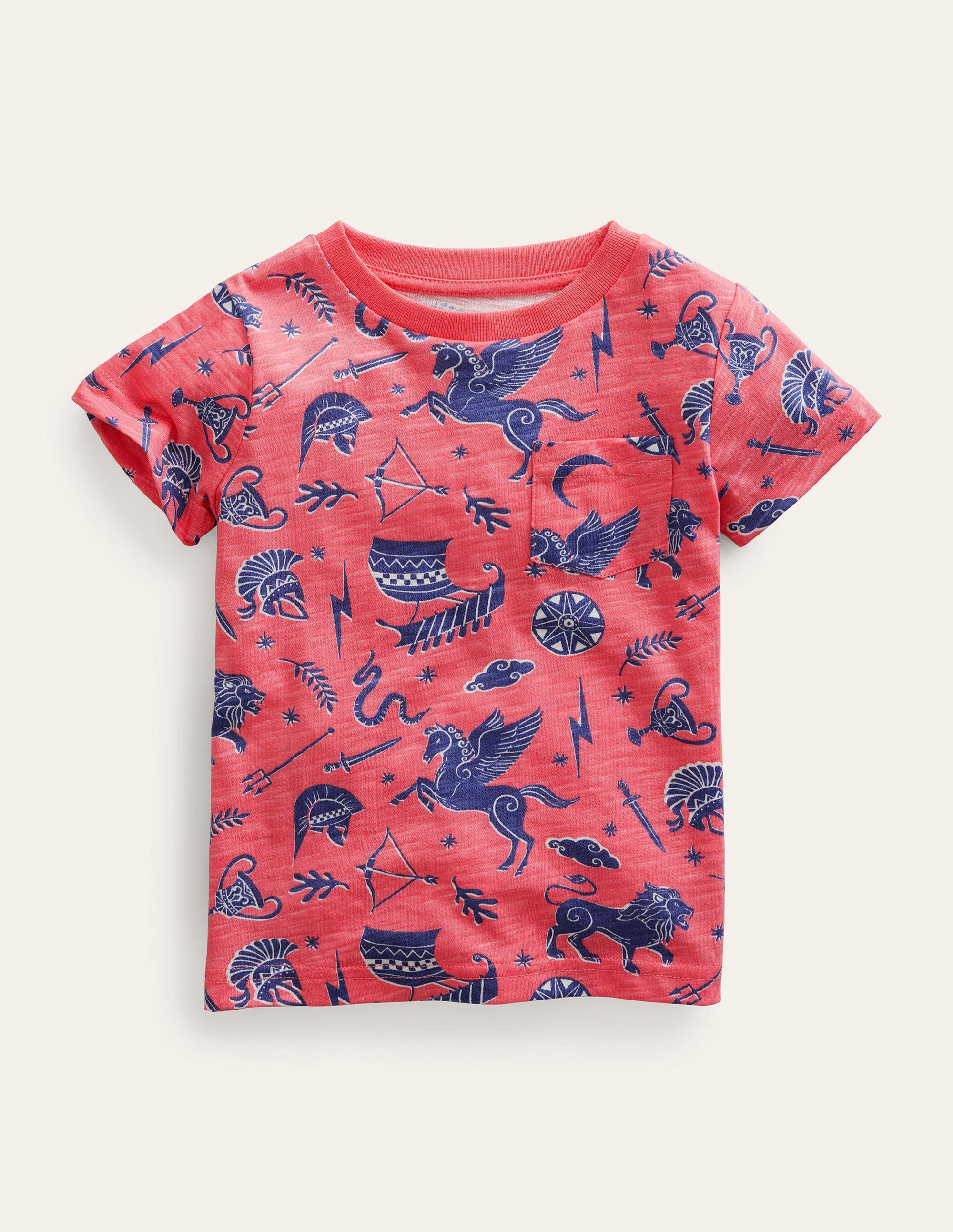 T-Shirt mit durchgehendem Muster-Französisches Rosa