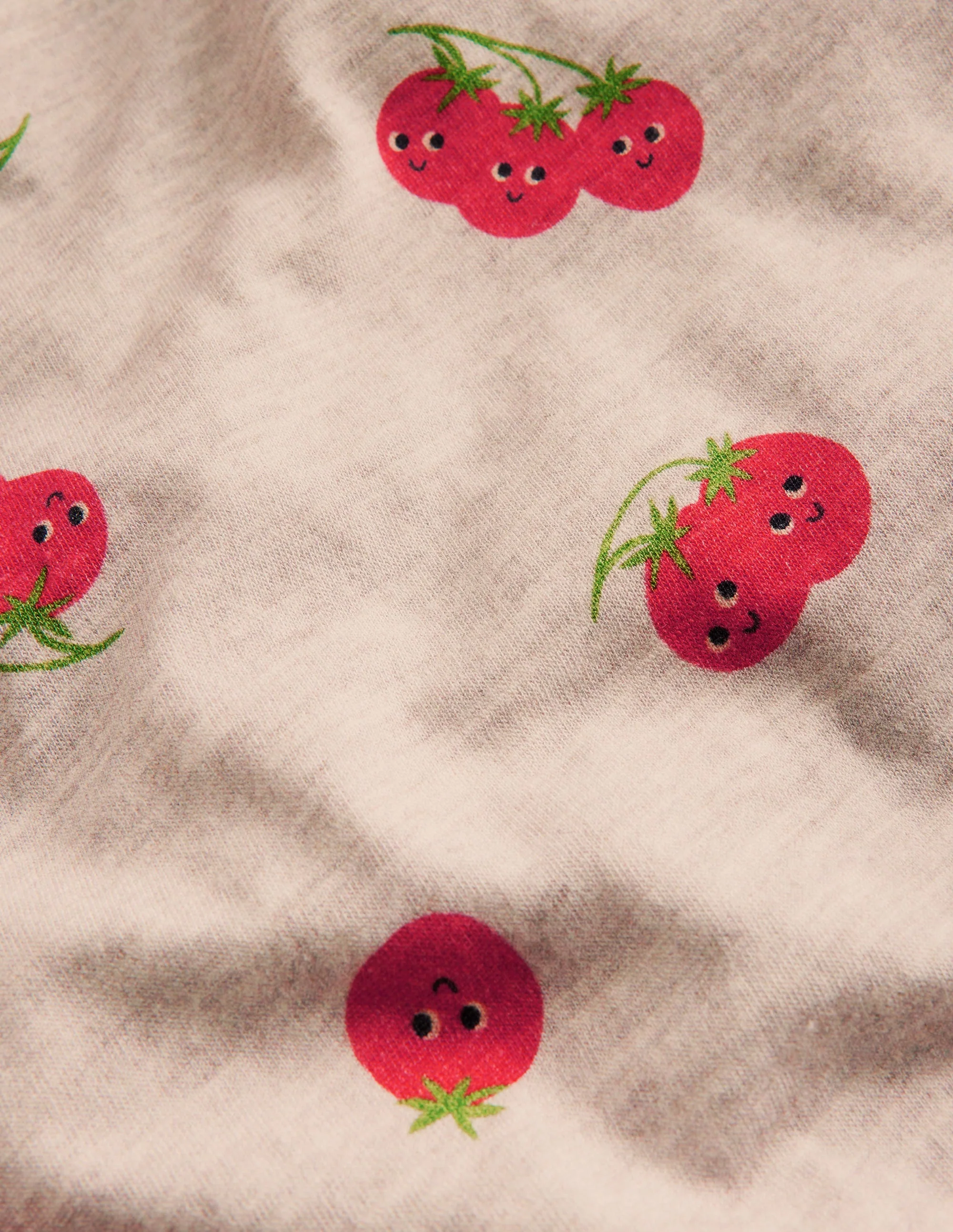 T-Shirt mit durchgehendem Muster-Haferbeige Meliert Tomaten - Image 3