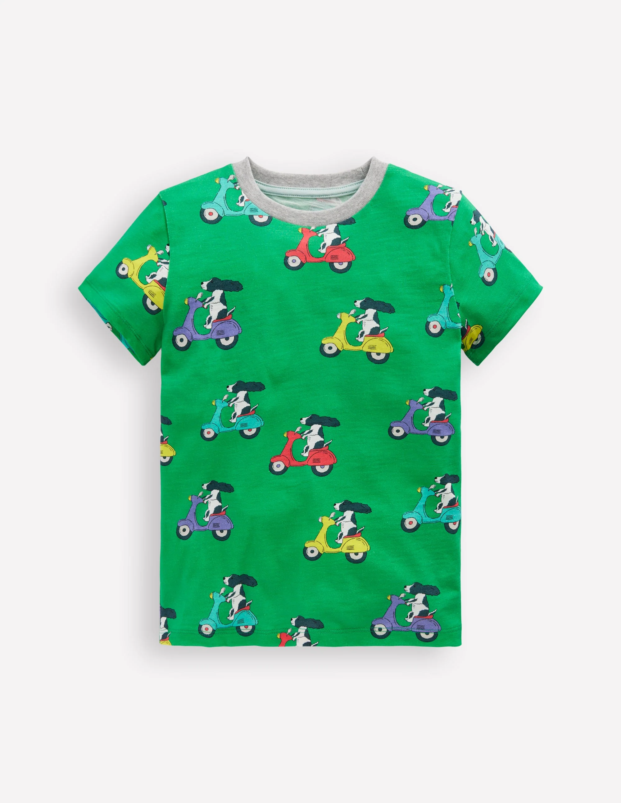 T-Shirt mit durchgehendem Muster-Setzlingsgrün Welpe Roller
