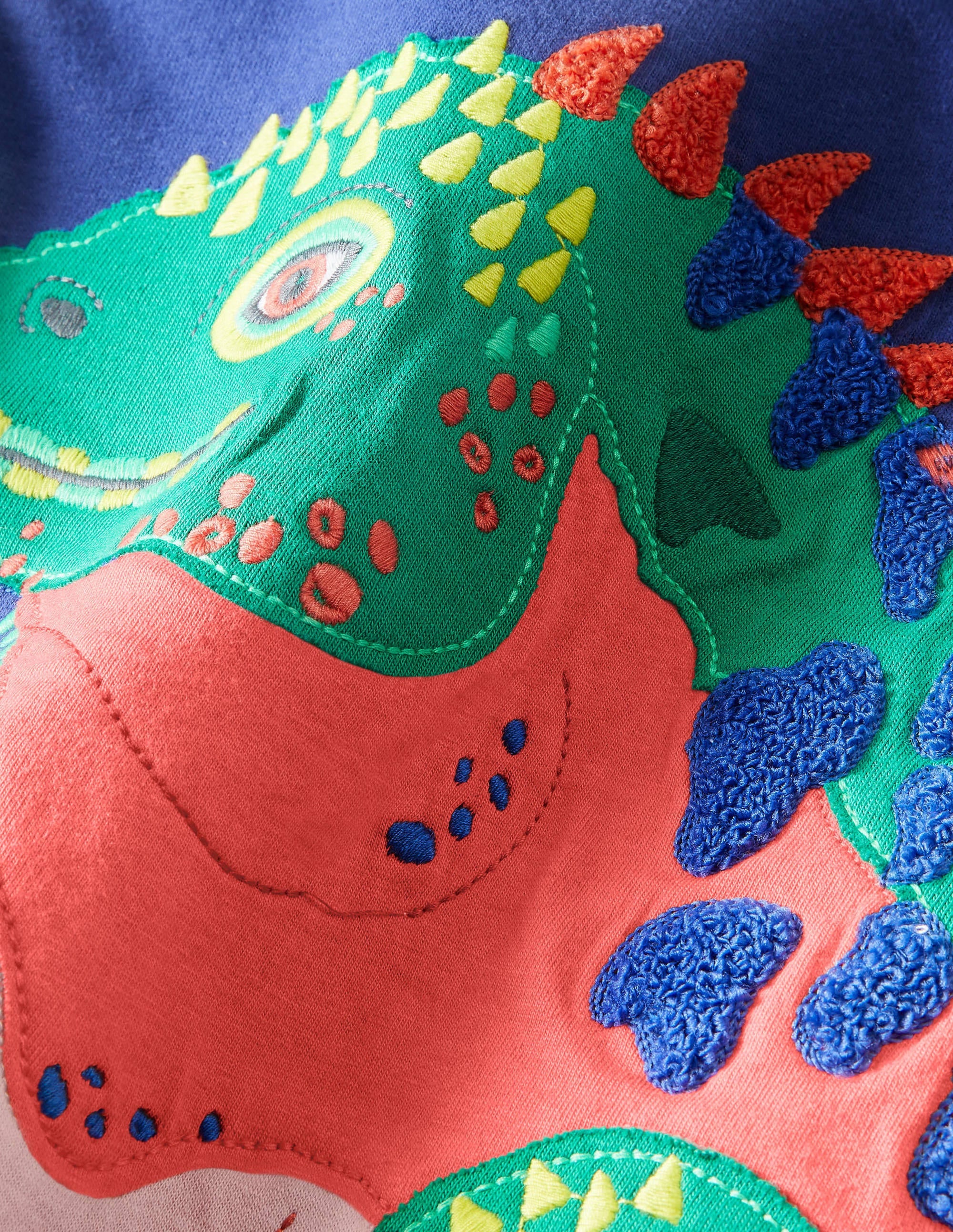 T-Shirt mit exotischer Tierapplikation-Segelblau, Leguan - Image 3