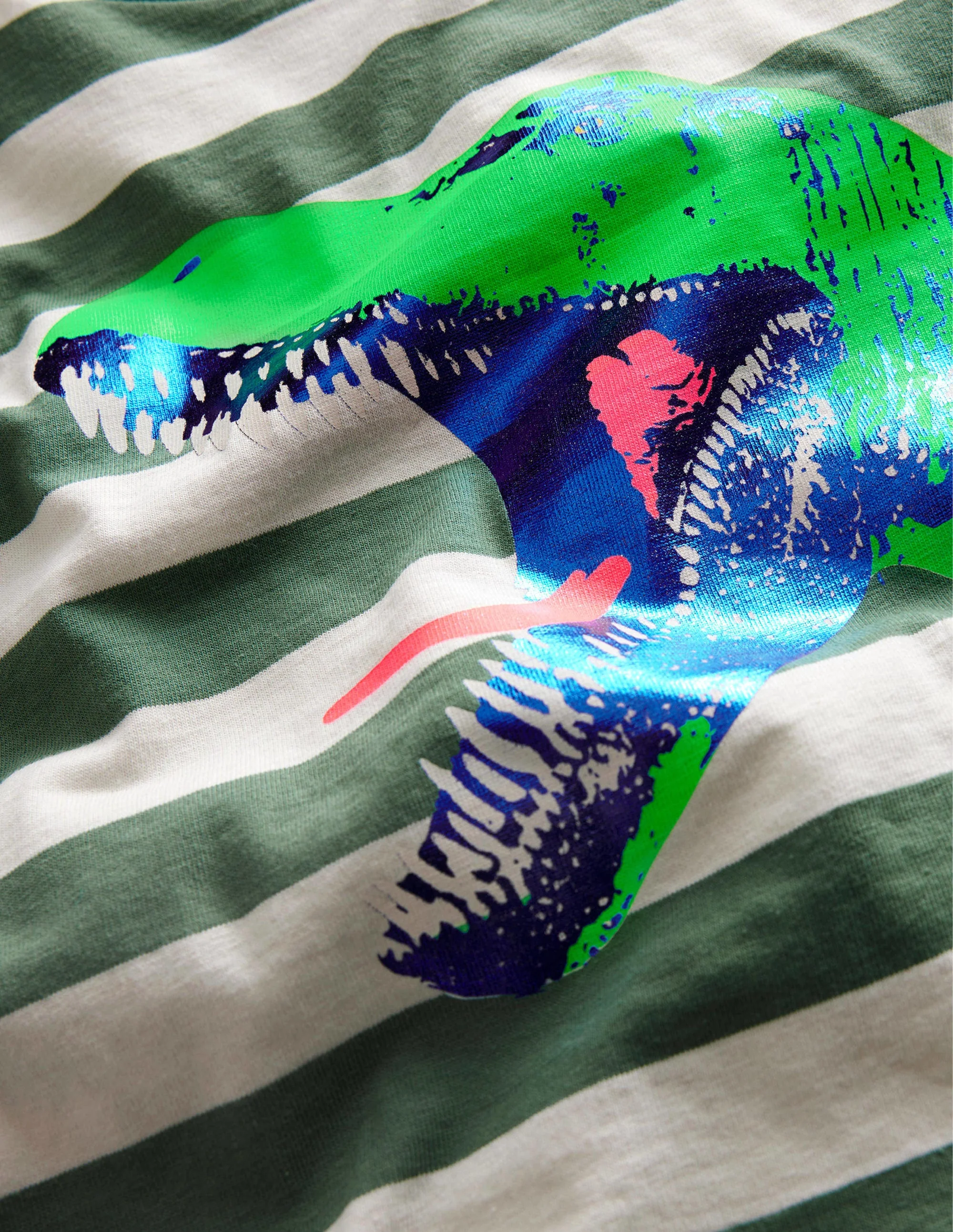 T-Shirt mit Fotodruck-Pflastersteingrau/Naturweiß, Dinosaurier - Image 3