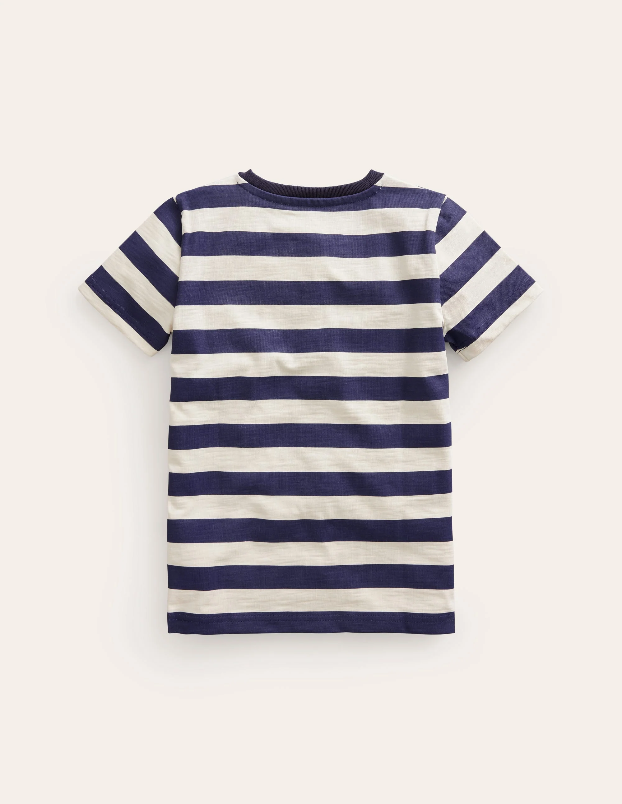 T-Shirt mit Fotodruck-Schuluniform-Marineblau/Naturweiß Zug - Image 2