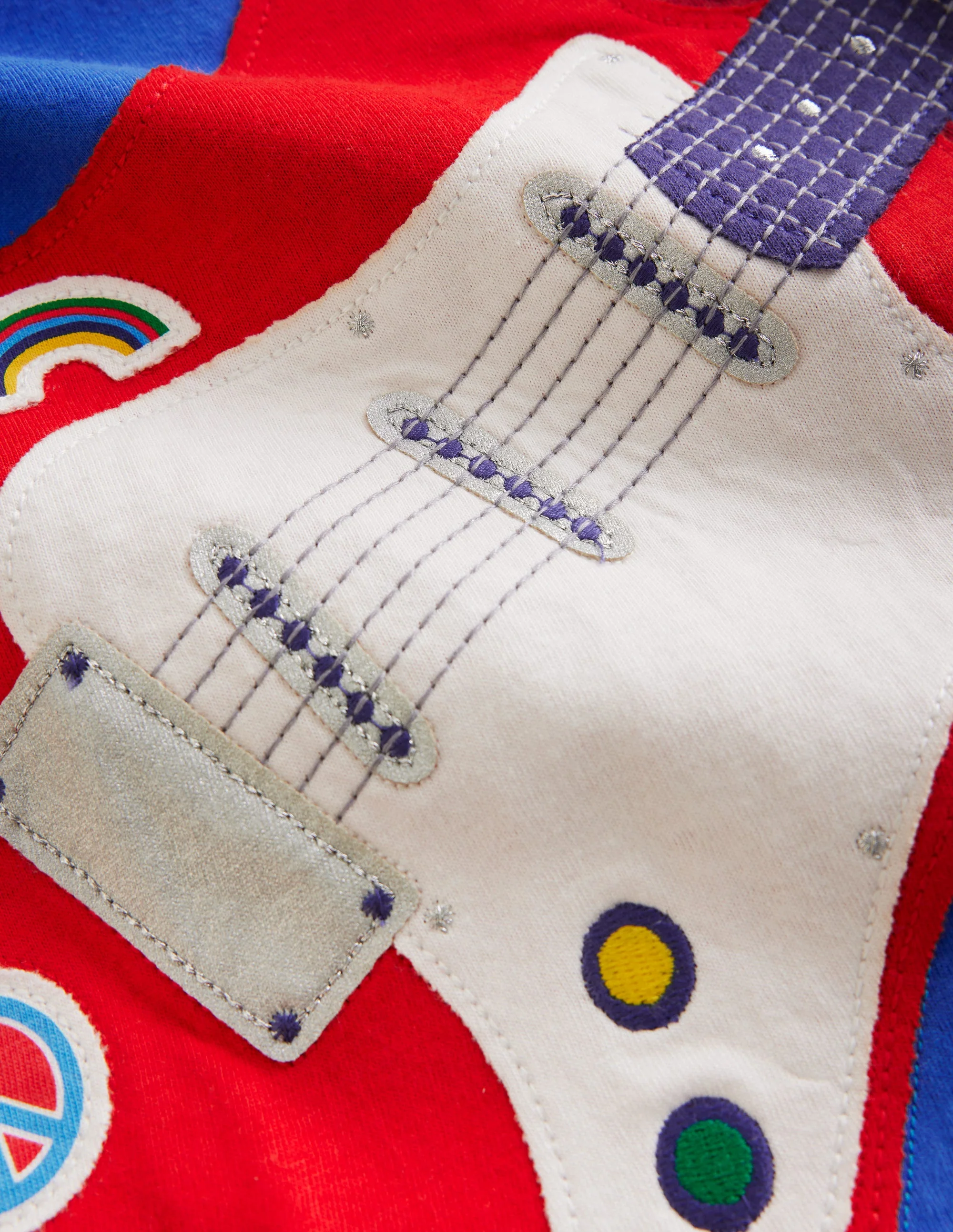 T-Shirt mit Gitarren-Applikation-Enteneiblau Gitarre - Image 3
