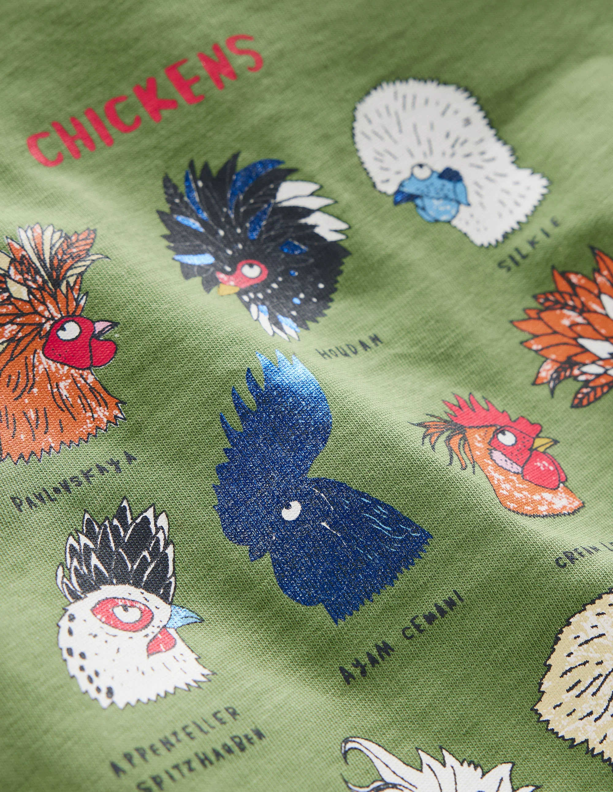T-Shirt mit Grafik-Blattgrün Hühner - Image 3