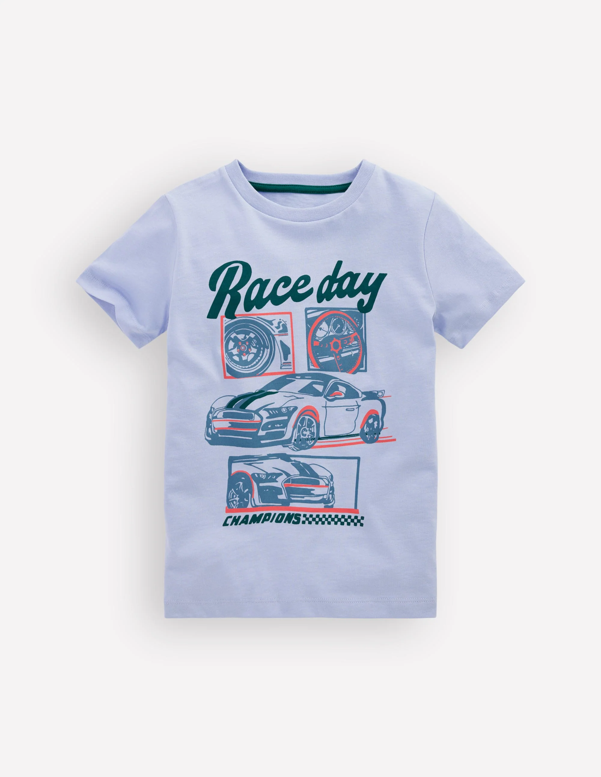 T-Shirt mit Grafik-Blau Rennwagen - Image 2