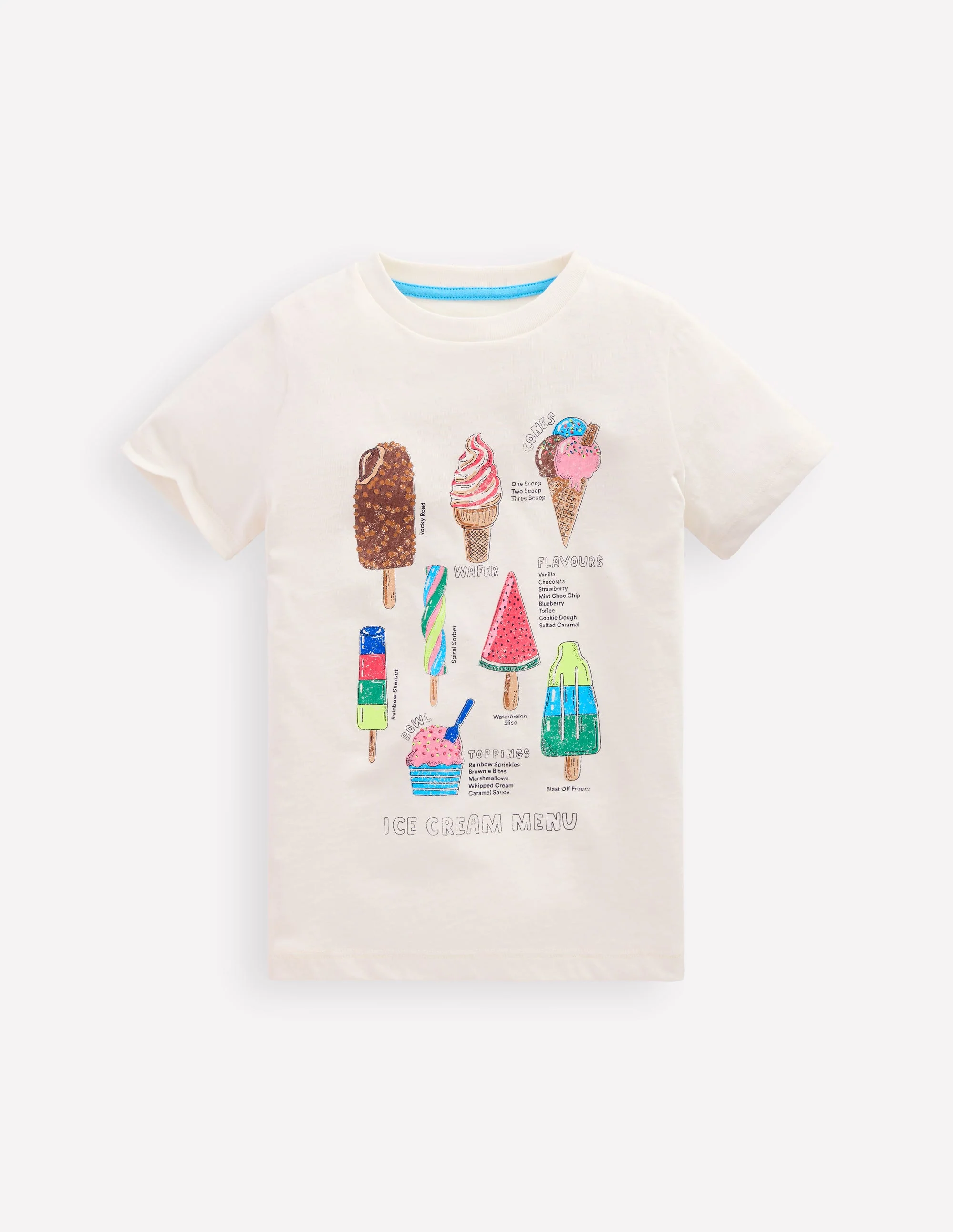 T-Shirt mit Grafik-Sanftes Naturweiß Eis
