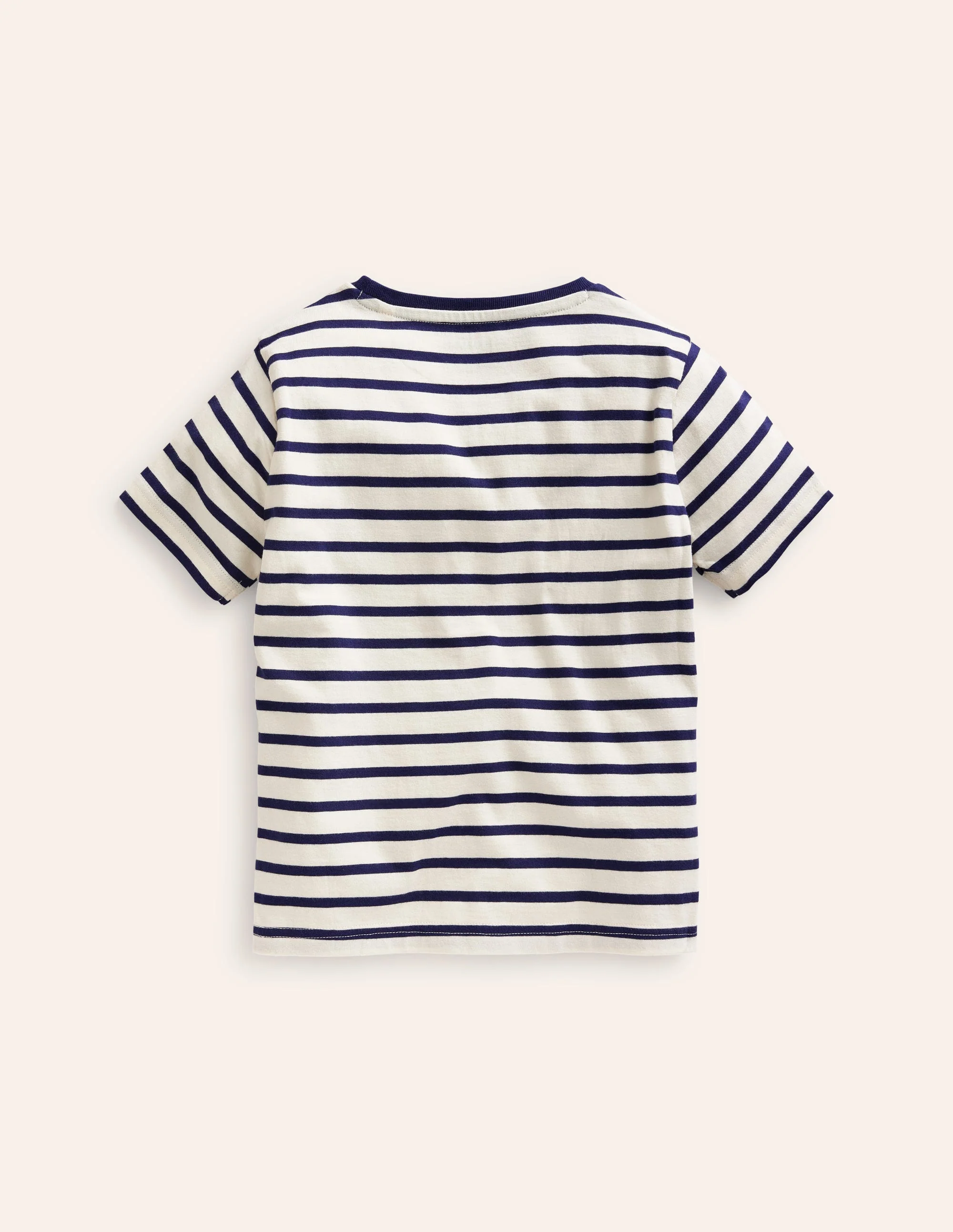 T-Shirt mit großer Logo-Applikation-Schuluniform-Marineblau/Naturweiß Giraffe - Image 2