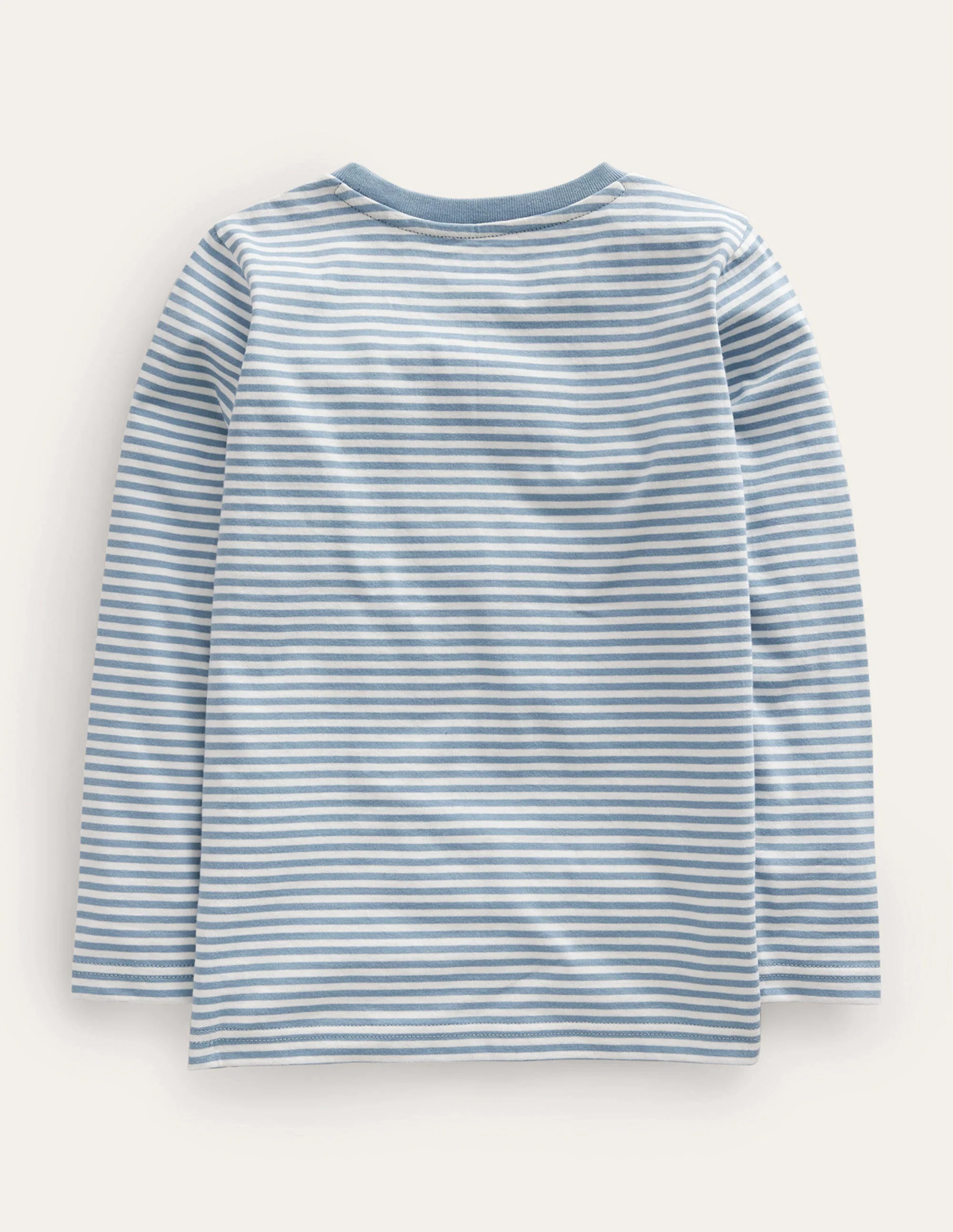 T-Shirt mit Hasen-Applikation-Kieselblau/Naturweiß Hase - Image 2