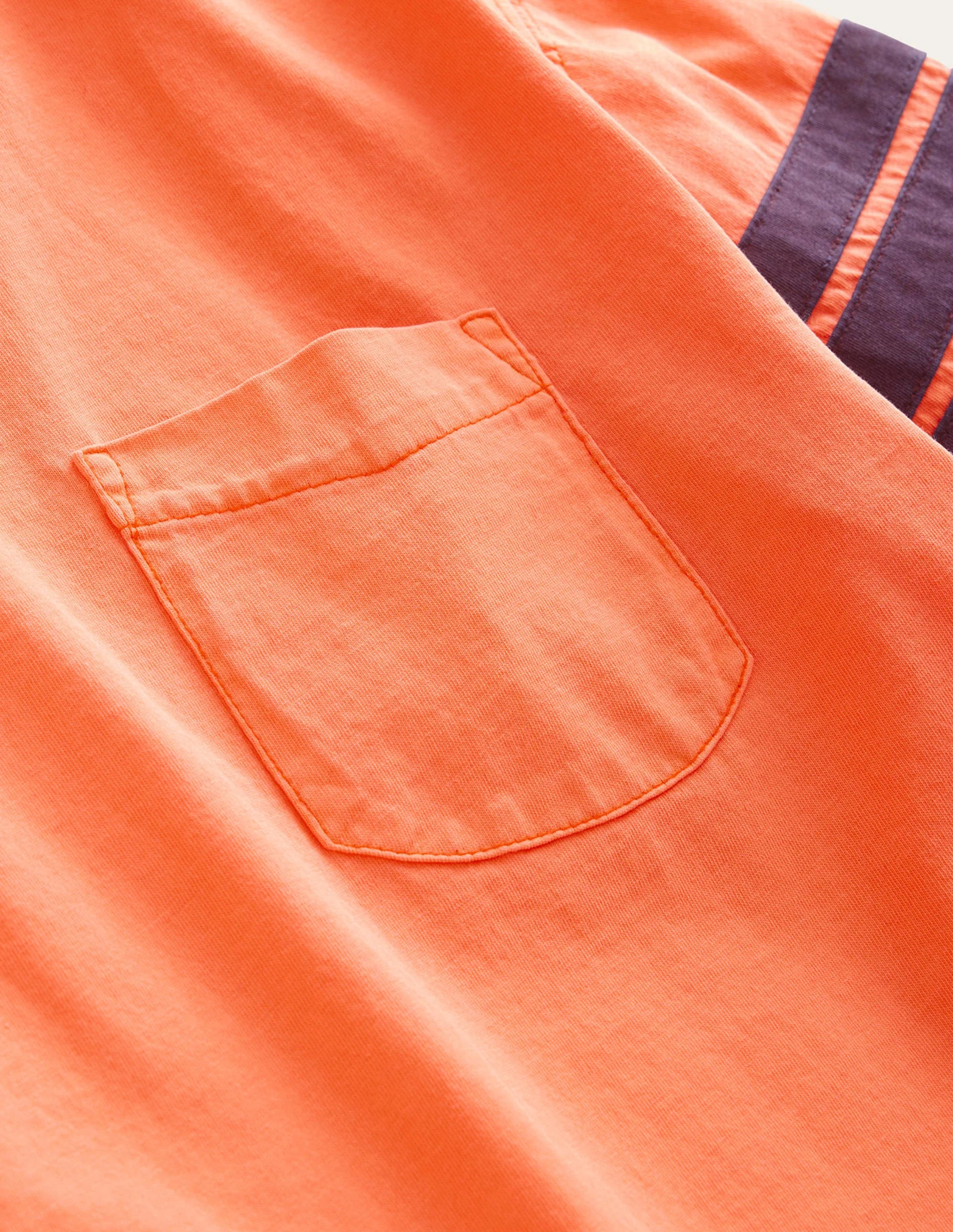 T-Shirt mit Kontraststreifen-Neonorange - Image 3