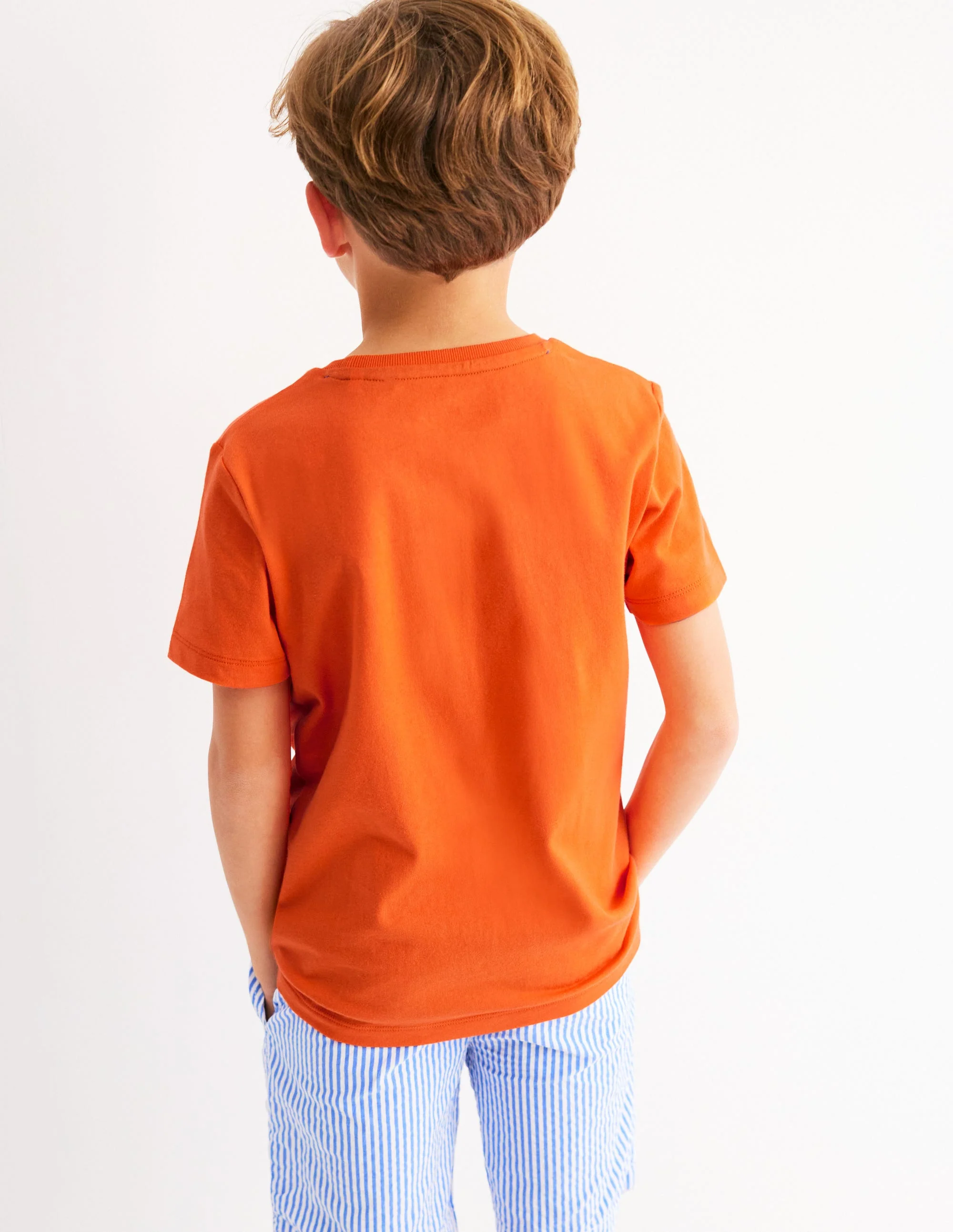 T-Shirt mit Kreuzstich-Korallenrot Tiger - Image 3