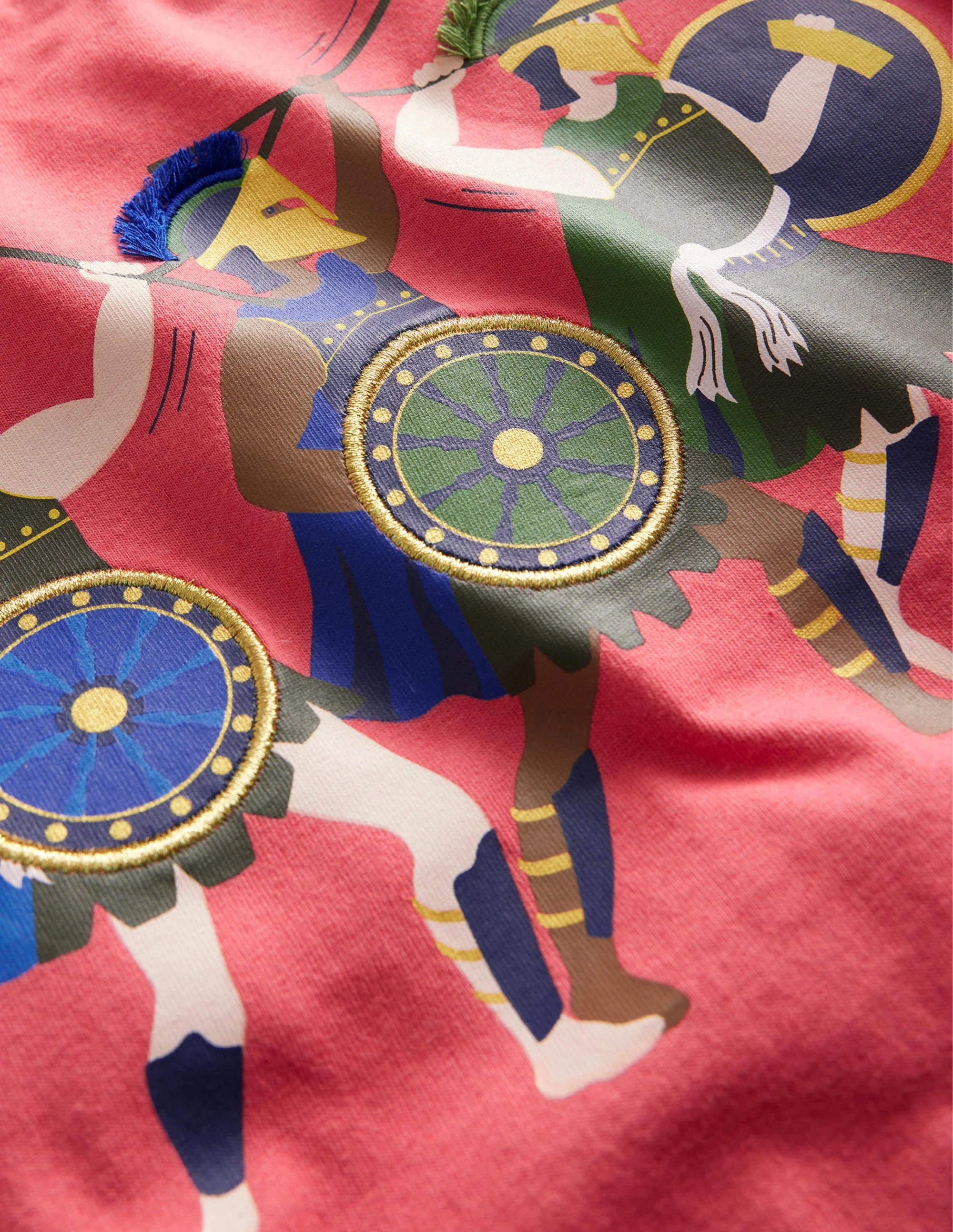 T-Shirt mit Kriegermotiv-Marmeladenrot - Image 3
