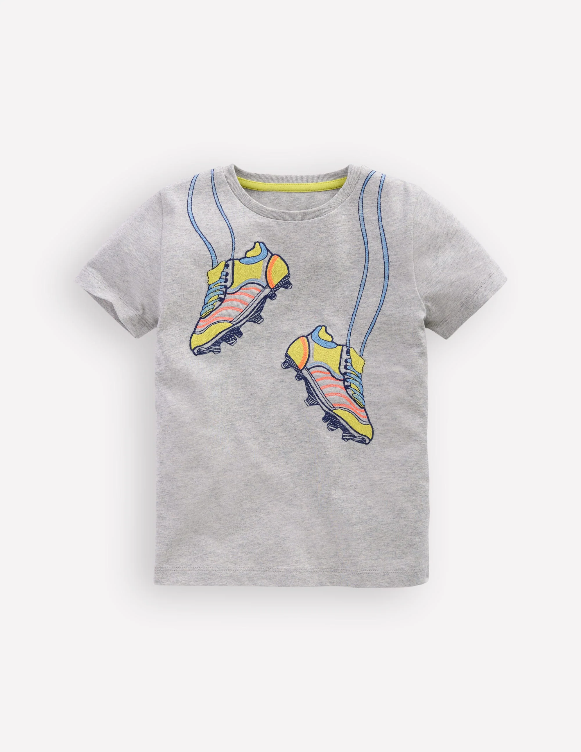 T-Shirt mit Linienstich-Grau meliert Fußballschuhe - Image 3
