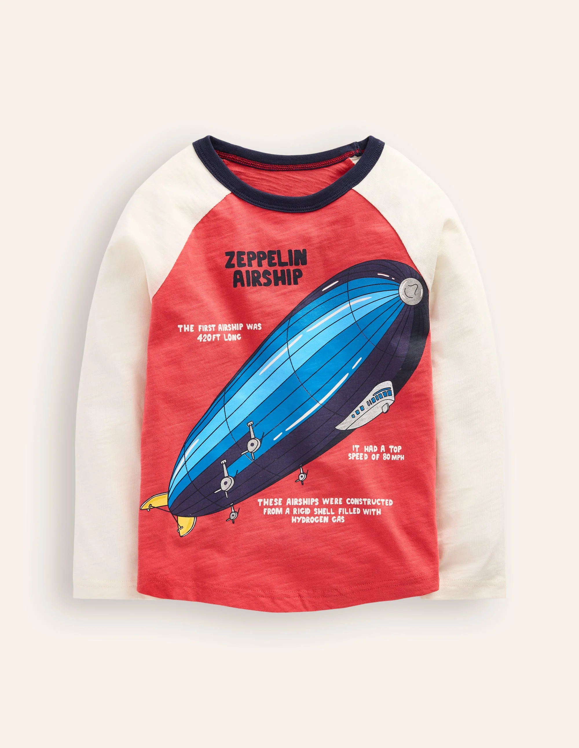 T-Shirt mit Logodruck und Raglanärmeln-Kirschtomate Zepplin Luftschiff