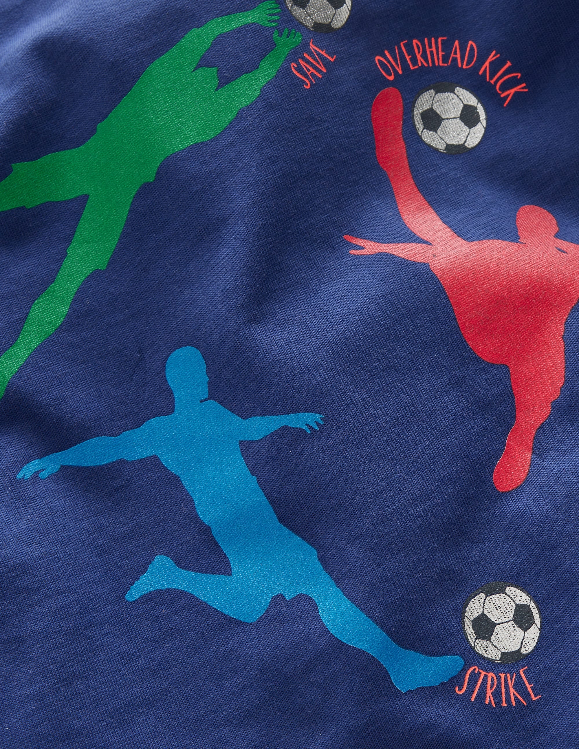 T-Shirt mit Logodruck und Raglanärmeln-Segelblau, Fußball - Image 3