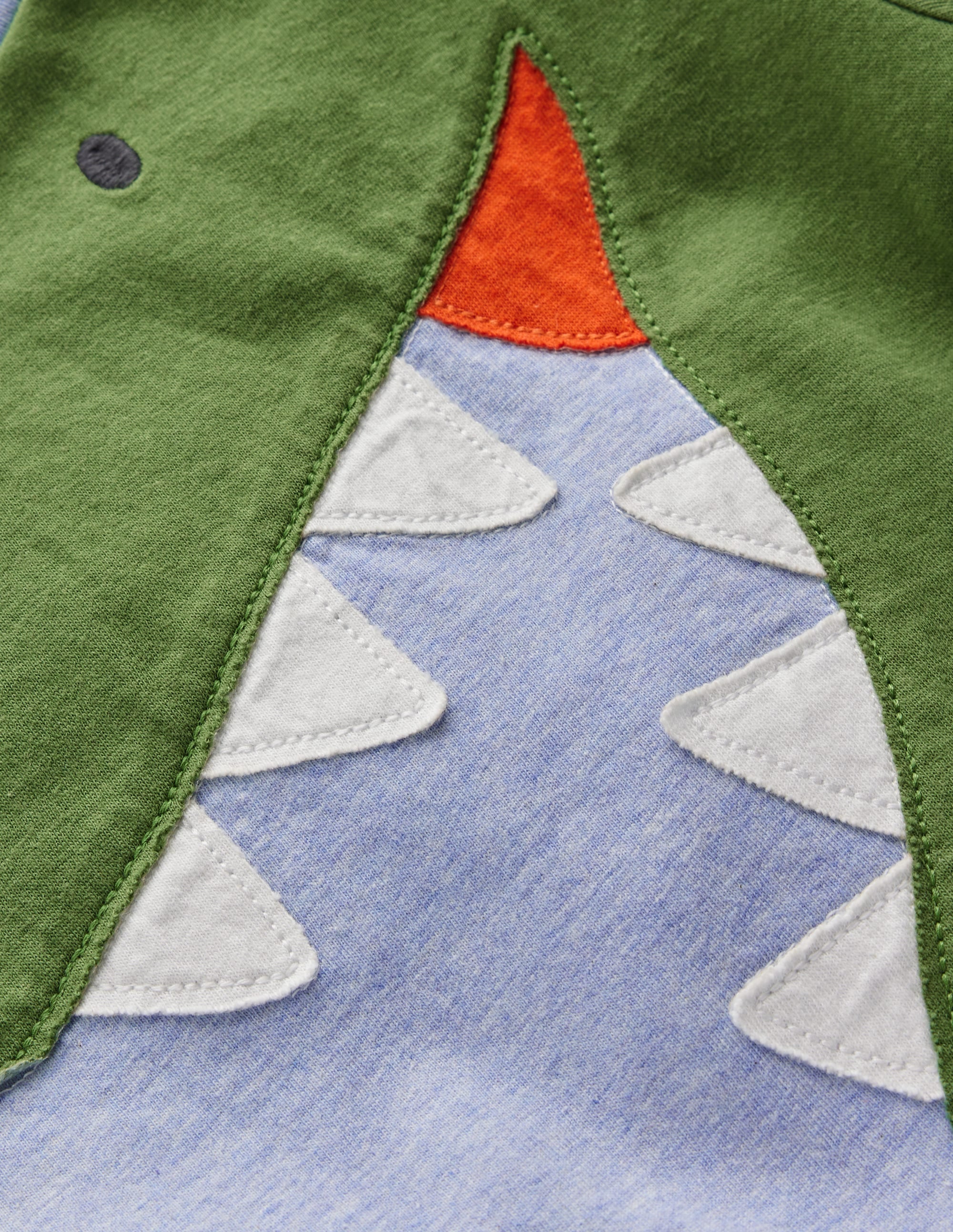 T-Shirt mit lustiger Applikation-Blau Meliert Dino - Image 3