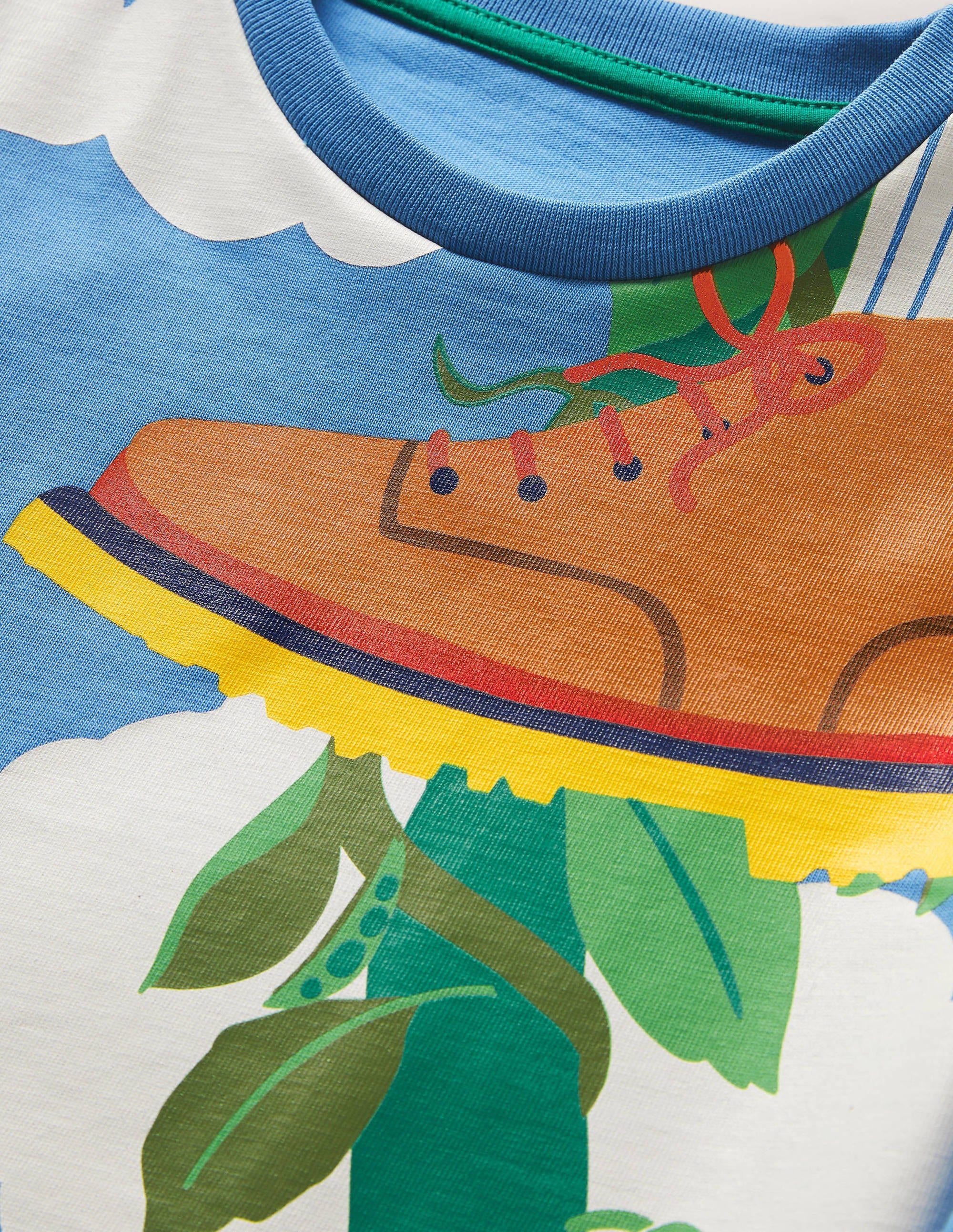 T-Shirt mit Märchenmotiv-Glockenblumenblau, Bohnenranke - Image 3