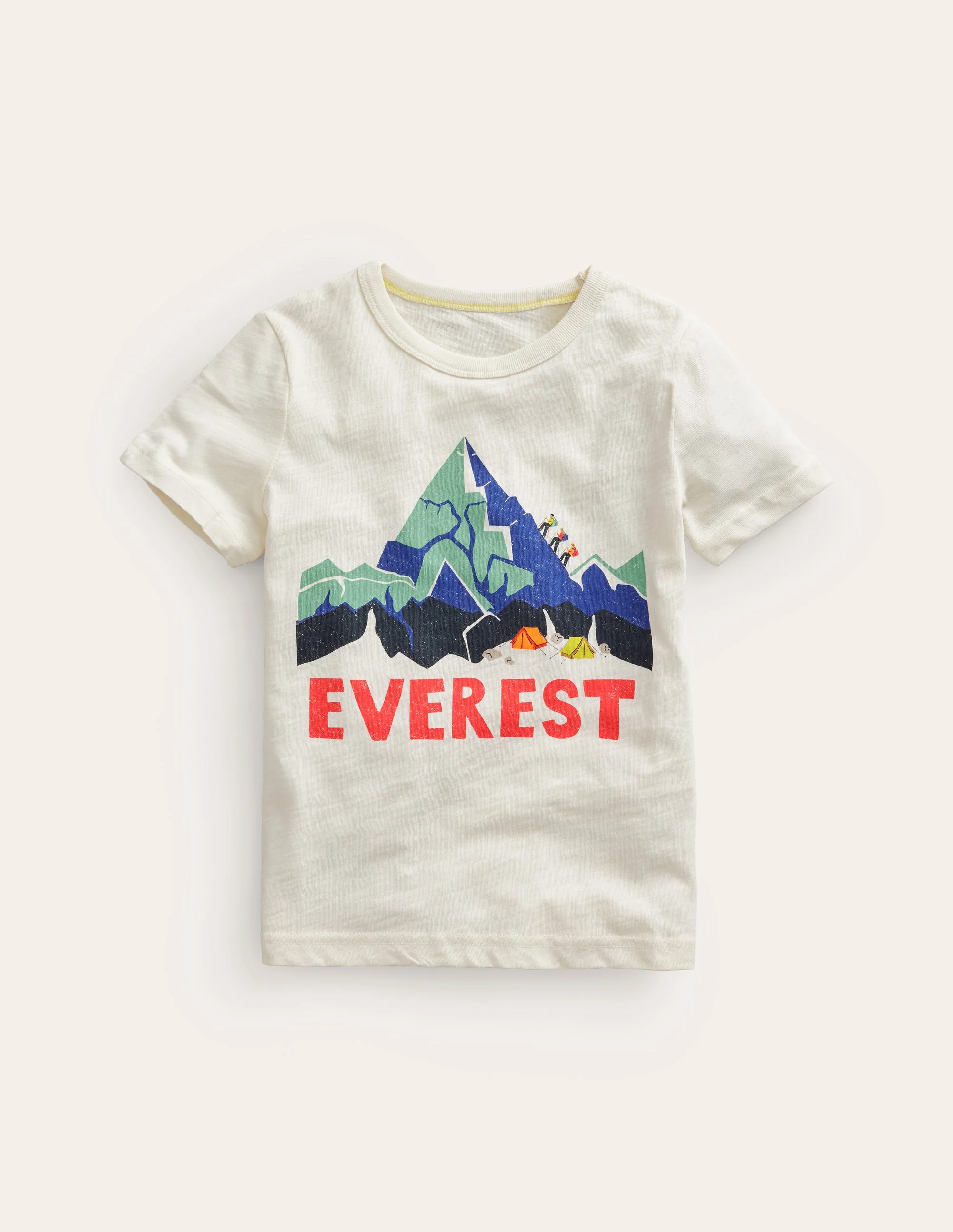 T-Shirt mit Mount-Everest-Motiv-Naturweiß Berg