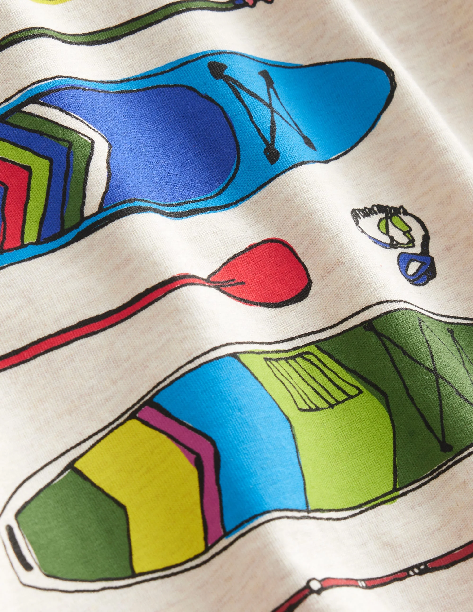 T-Shirt mit Paddelbrett-Druck-Haferbeige - Image 3
