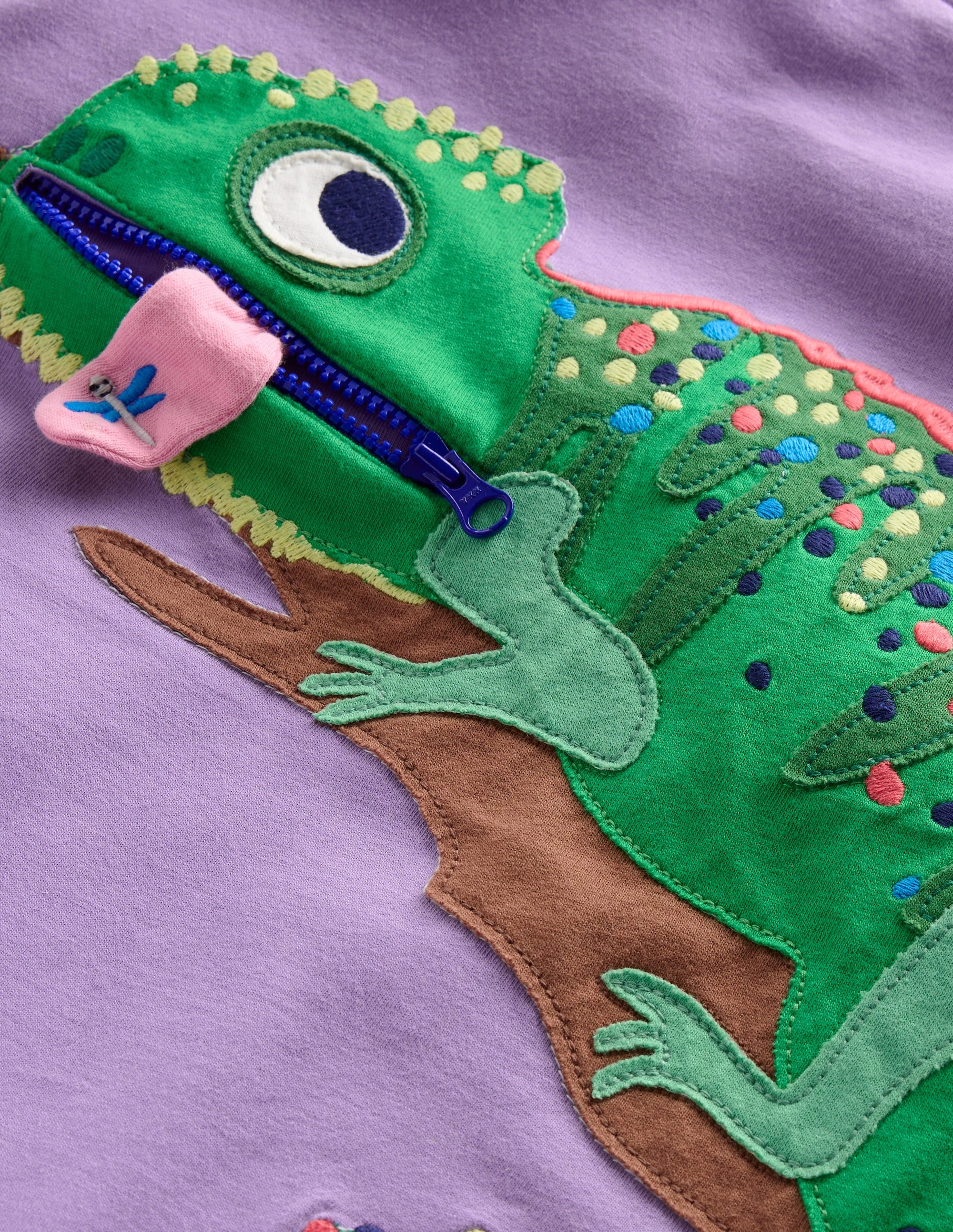 T-Shirt mit Reißverschlussapplikation-Aster-Violett Chamäleon - Image 3