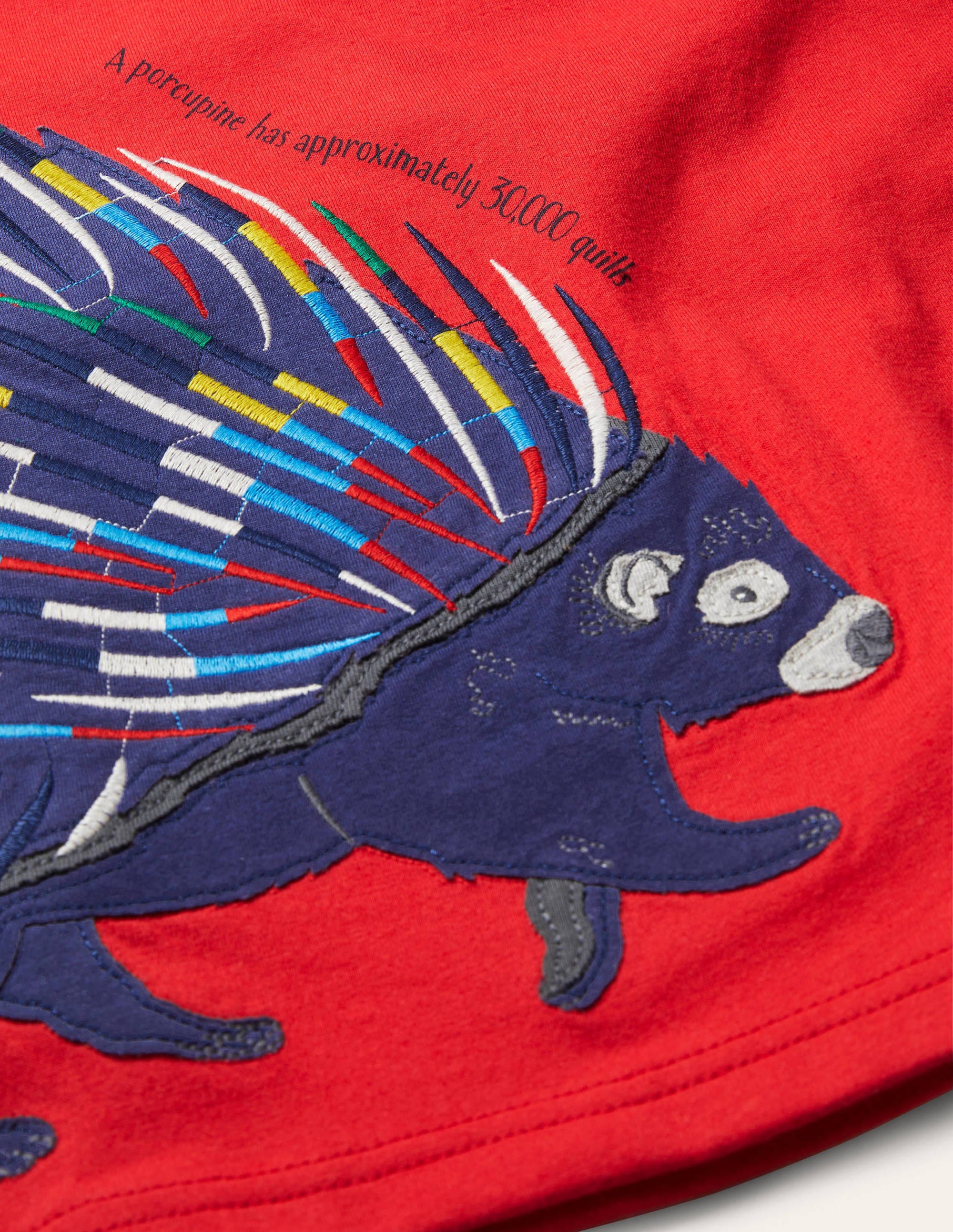 T-Shirt mit Rundum-Applikation-Rockabilly-Rot, Stachelschwein - Image 3