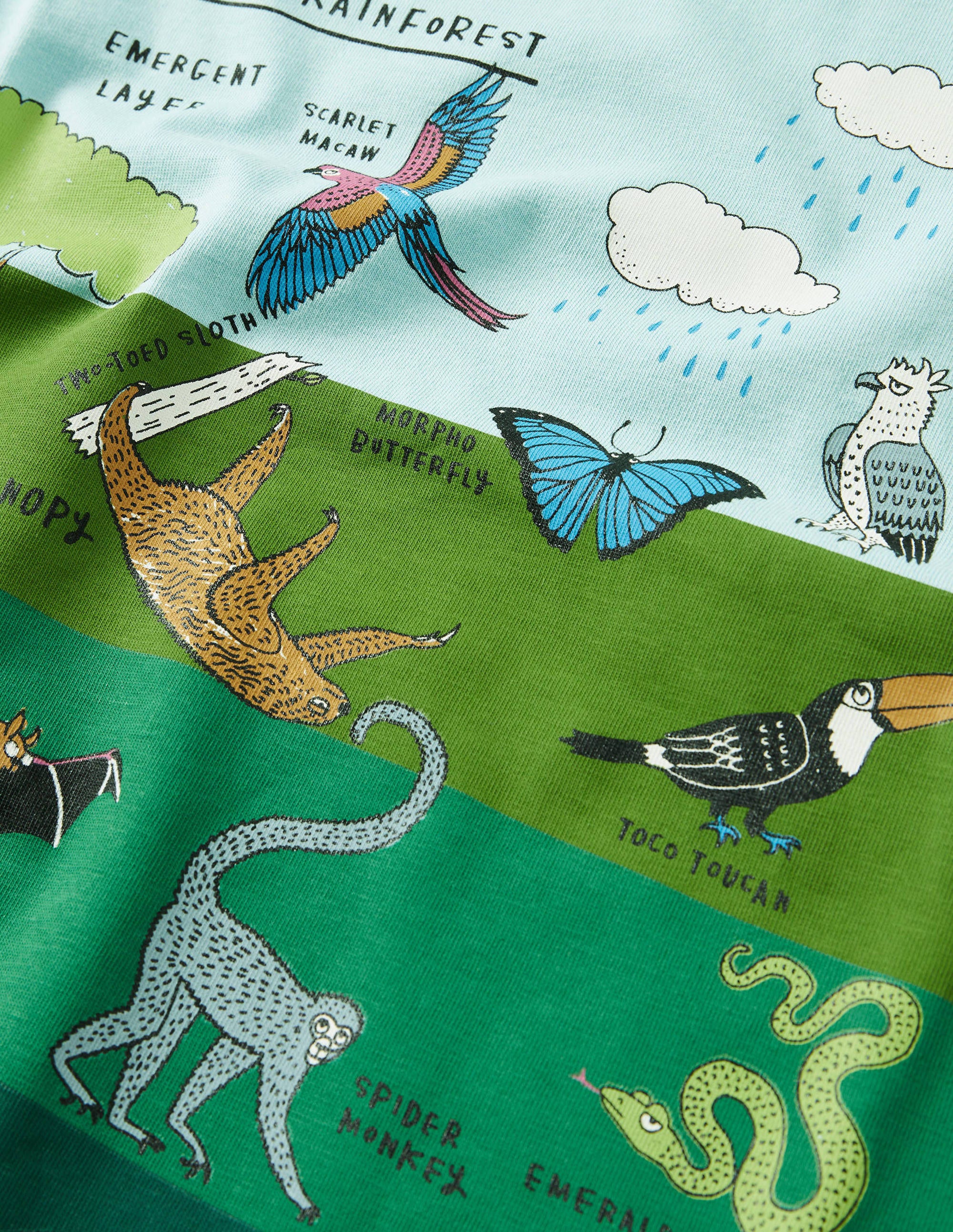 T-Shirt mit Schichtgrafik-Türkisblau, Regenwald - Image 3