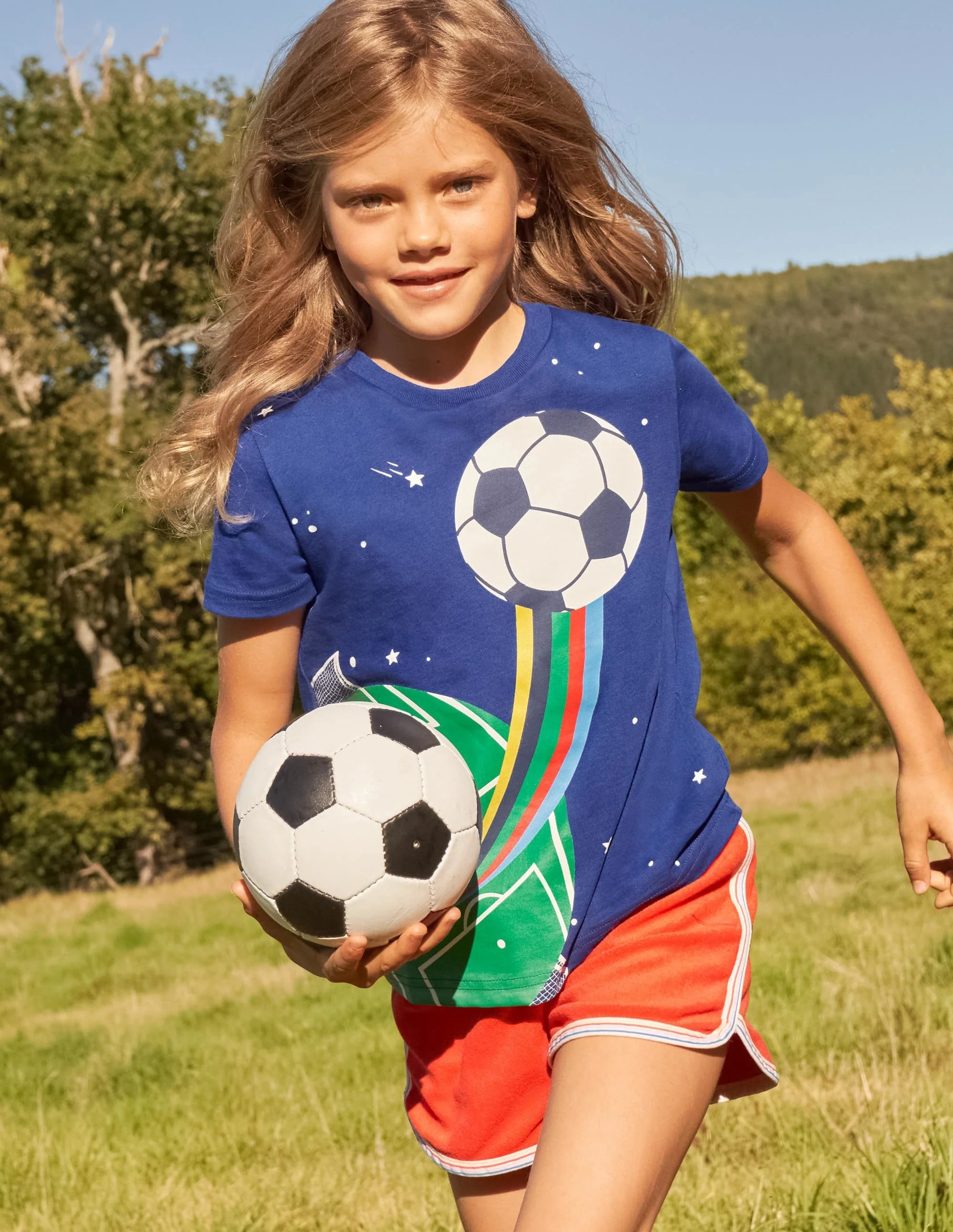 T-Shirt mit Sportgrafik-Wellenblau, Fußball - Image 5