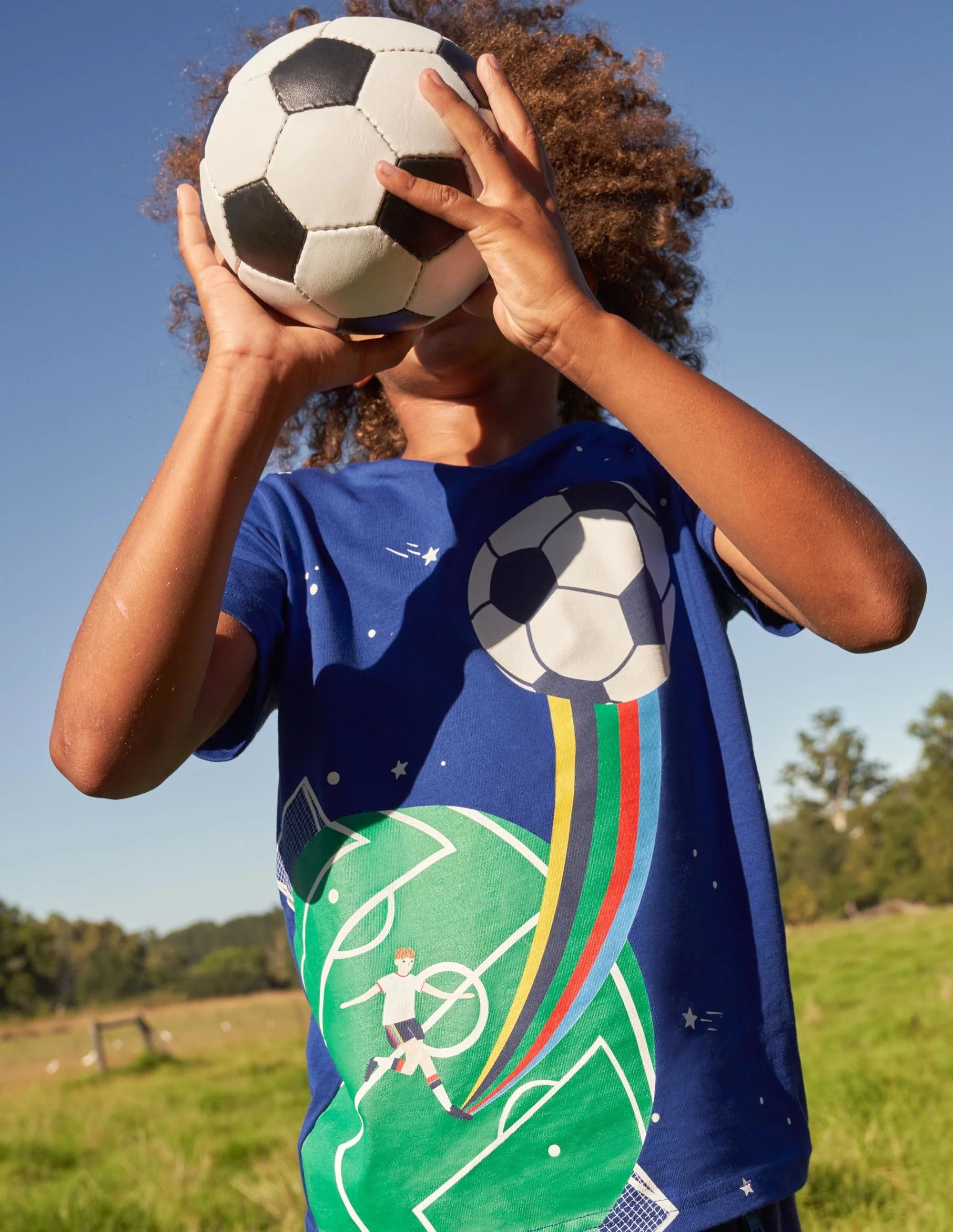 T-Shirt mit Sportgrafik-Wellenblau, Fußball - Image 6