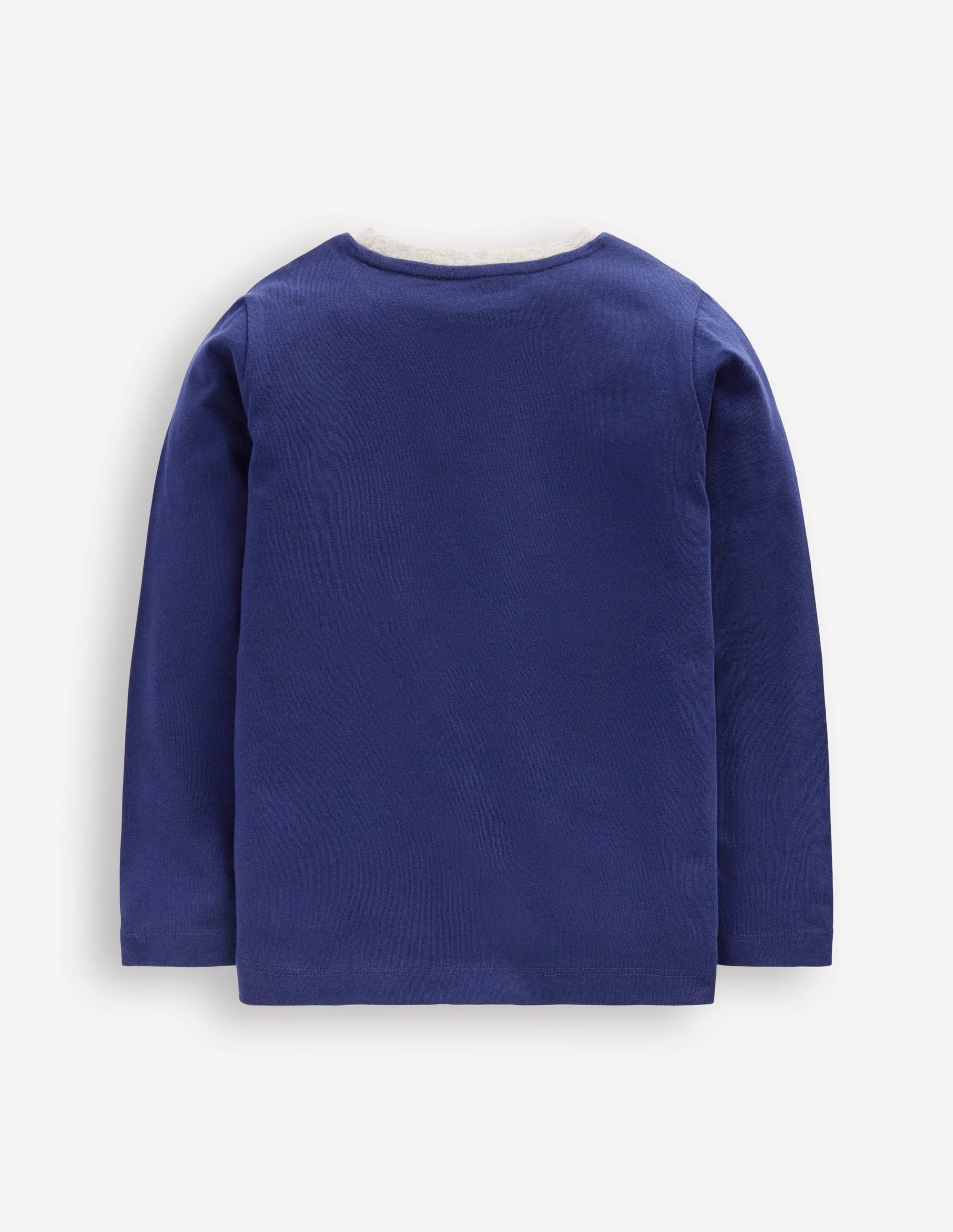 T-Shirt mit Stern-Applikation-Schuluniform-Marineblau Stern - Image 2