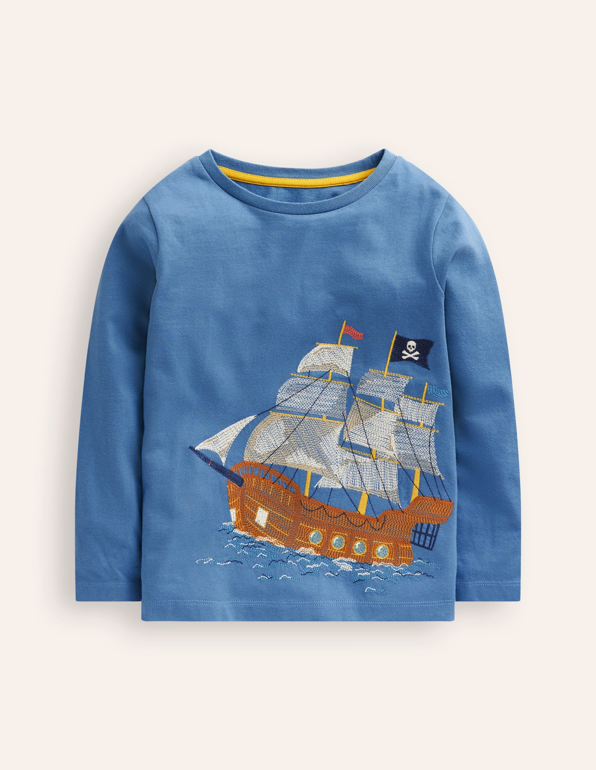 T-Shirt mit Superstitch-Design-Blauhäher Piratenschiff - Image 4