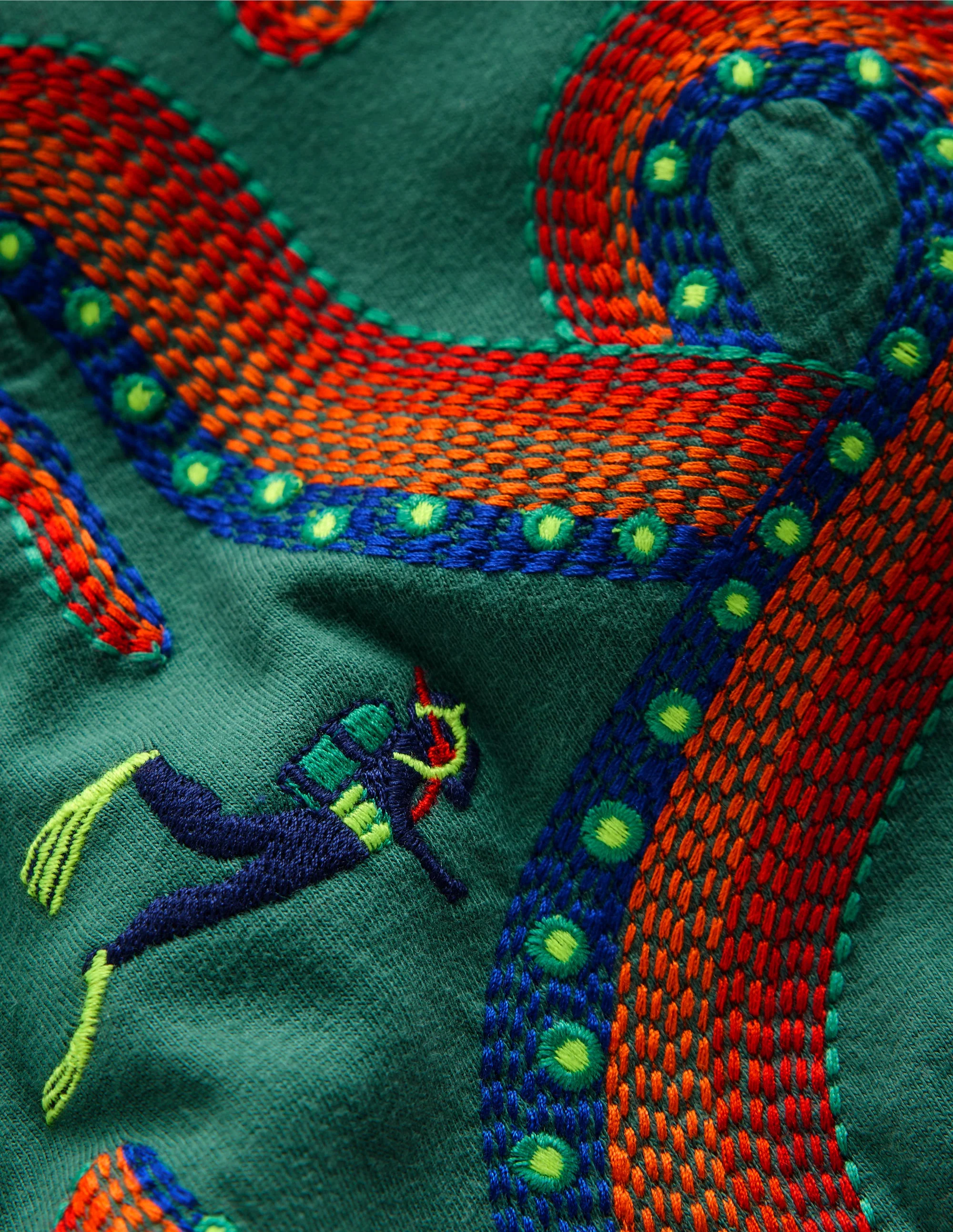 T-Shirt mit Superstitch-Design-Fichtengrün Oktopus - Image 3