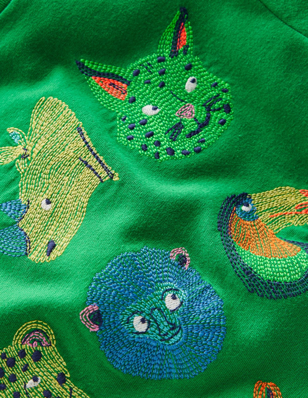 T-Shirt mit Superstitch-Design-Highland-Grün Dschungeltiere - Image 3