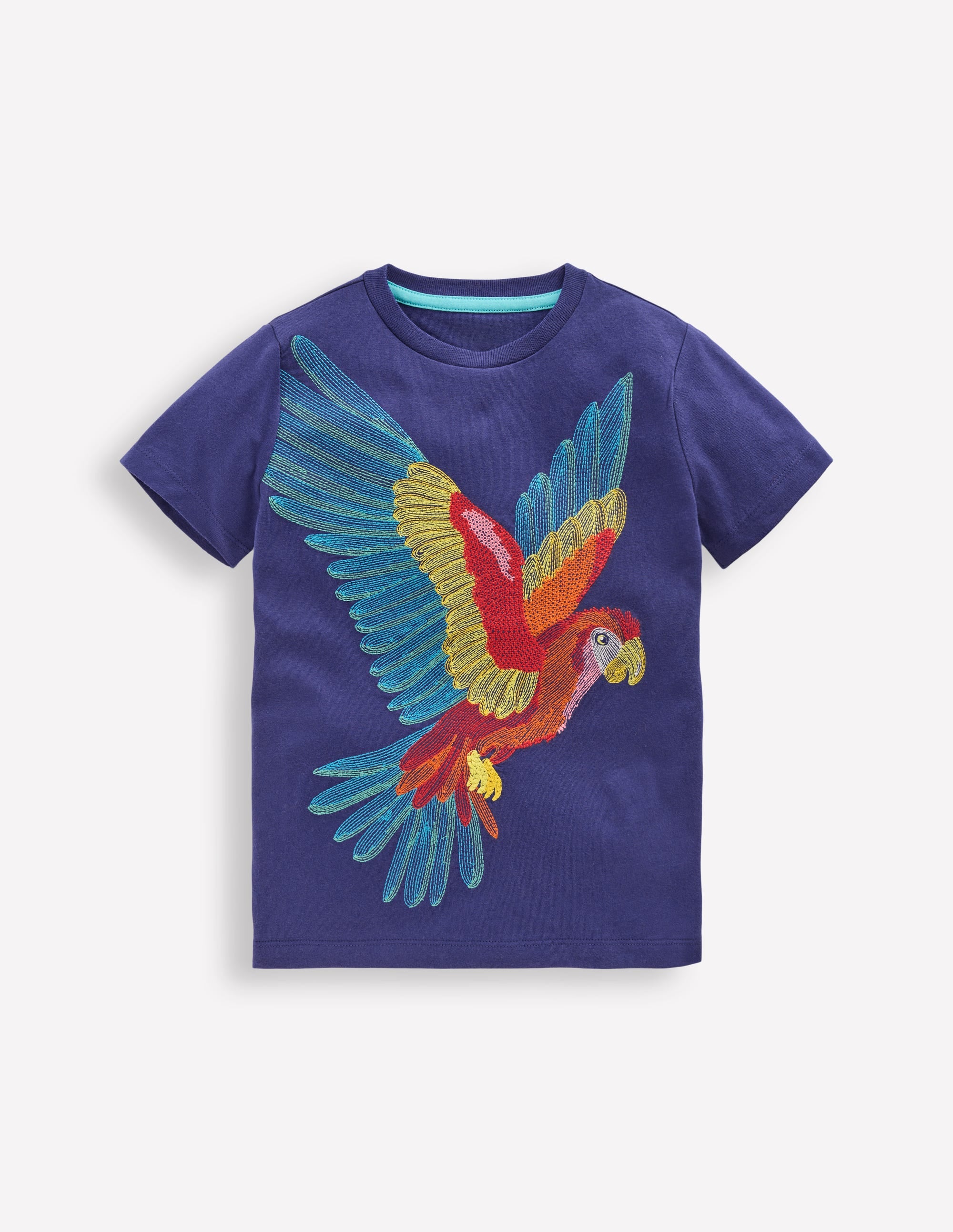 T-Shirt mit Superstitch-Design-Steuerbordblau Papagei