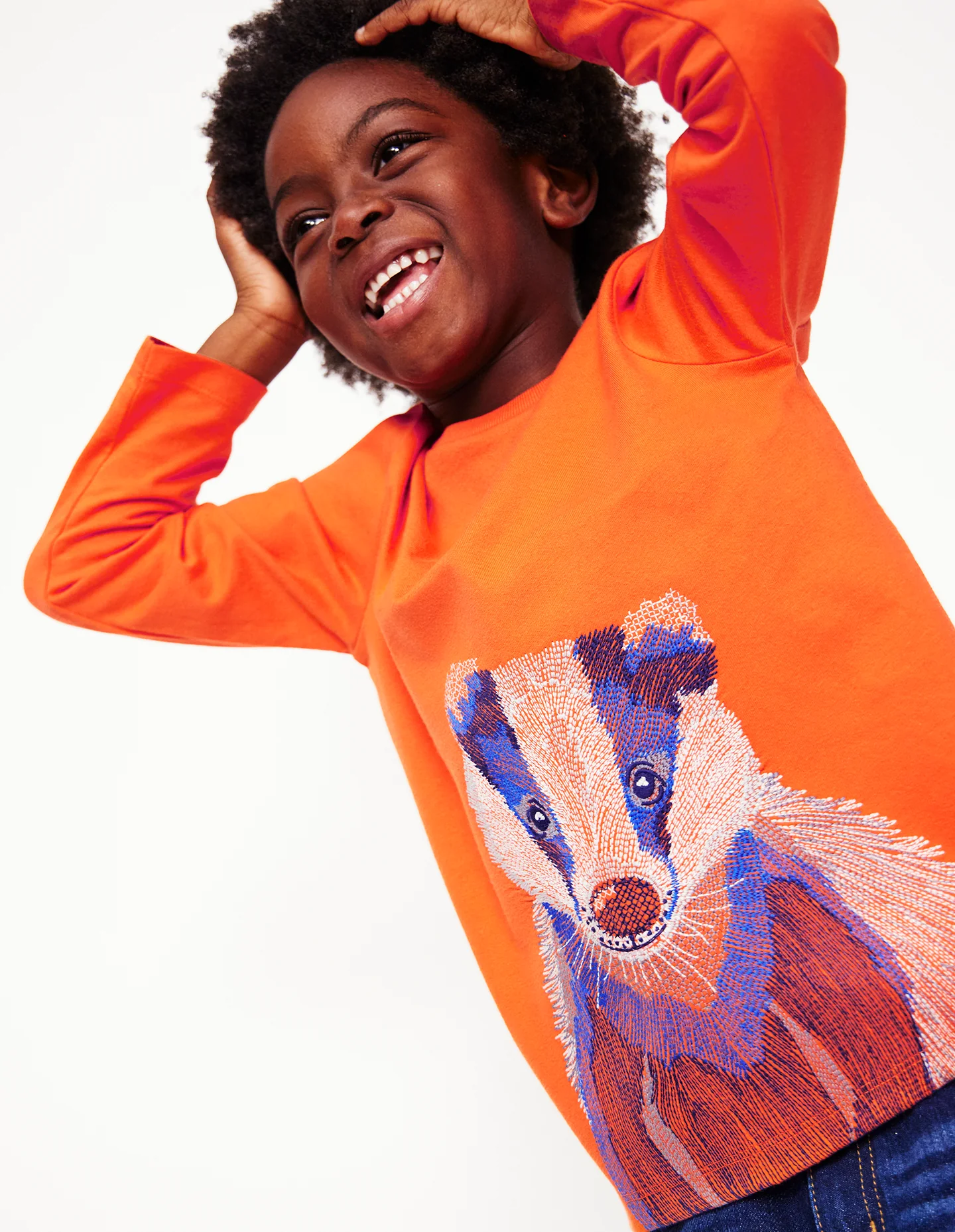 T-Shirt mit Superstitch-Design-Terrakotta-Orange Dachs