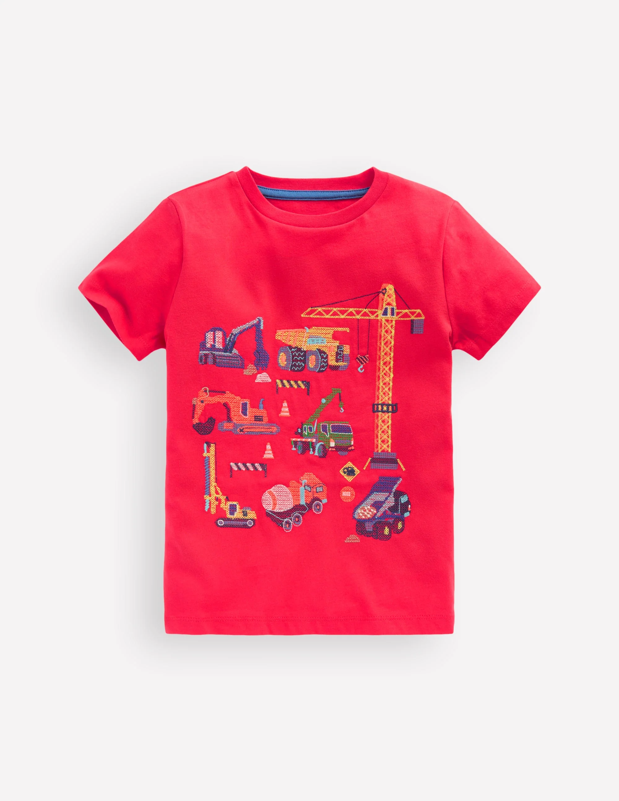 T-Shirt mit Superstitch-Design-Terrakotta Traktoren