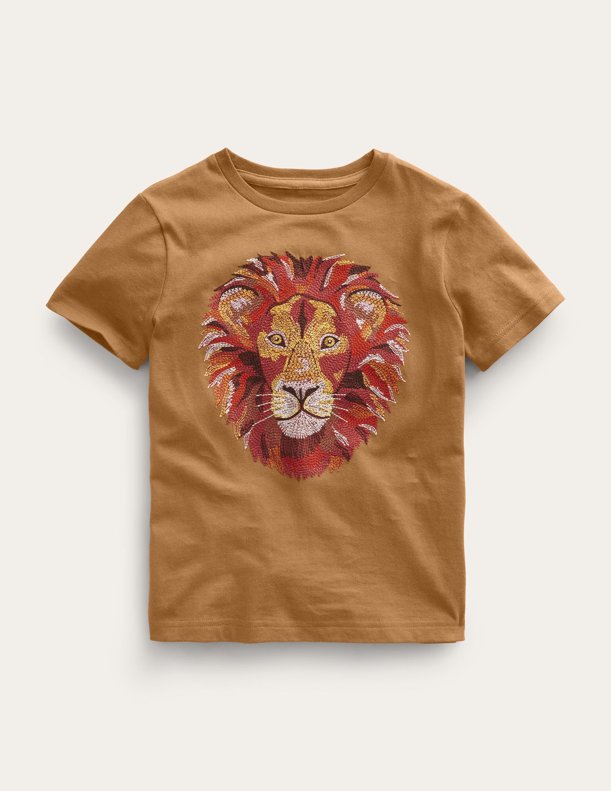 T-Shirt mit Superstitch-Karamellbonbonbraun