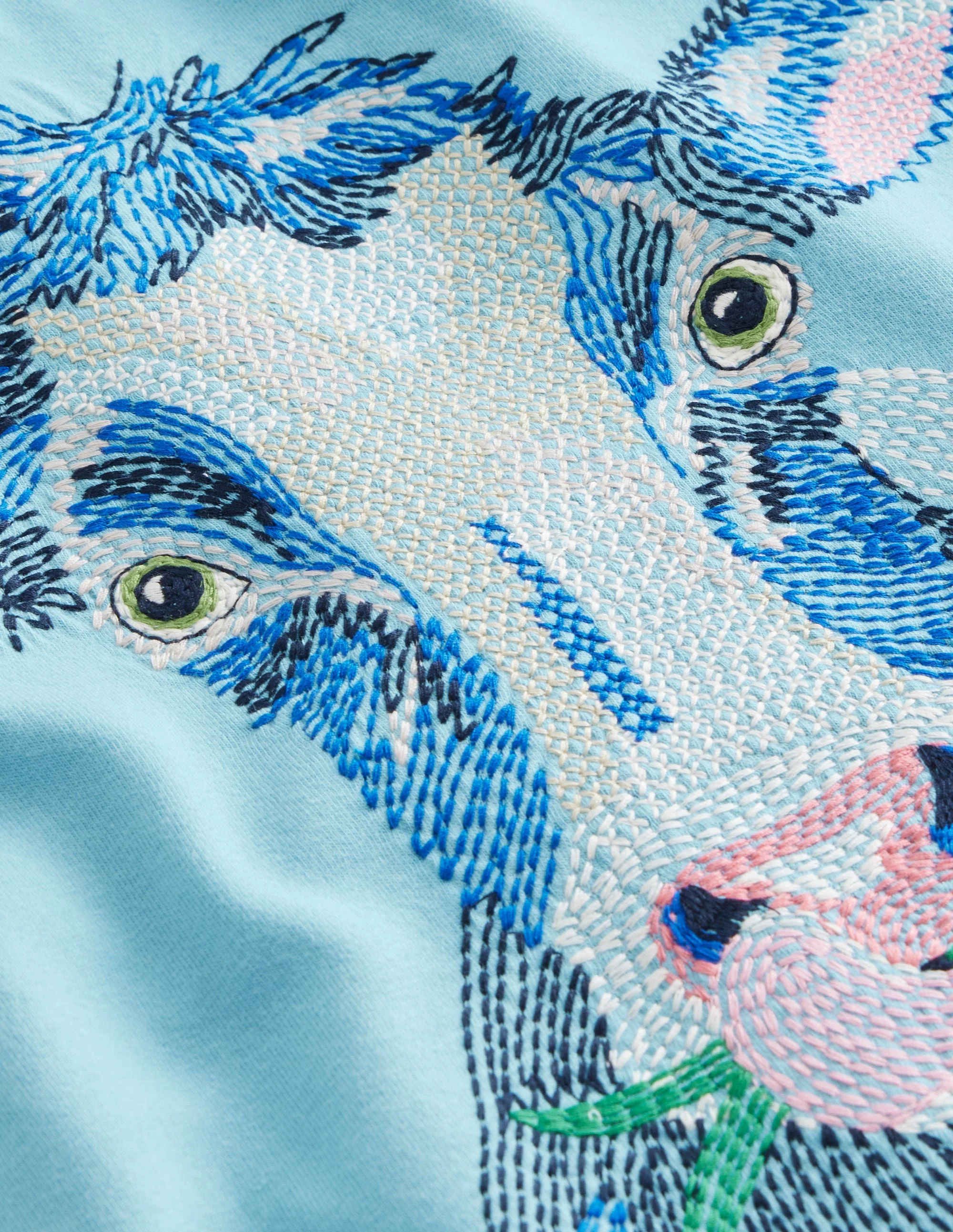T-Shirt mit Tier-Superstitch-Ritterspornblau Kuh - Image 3