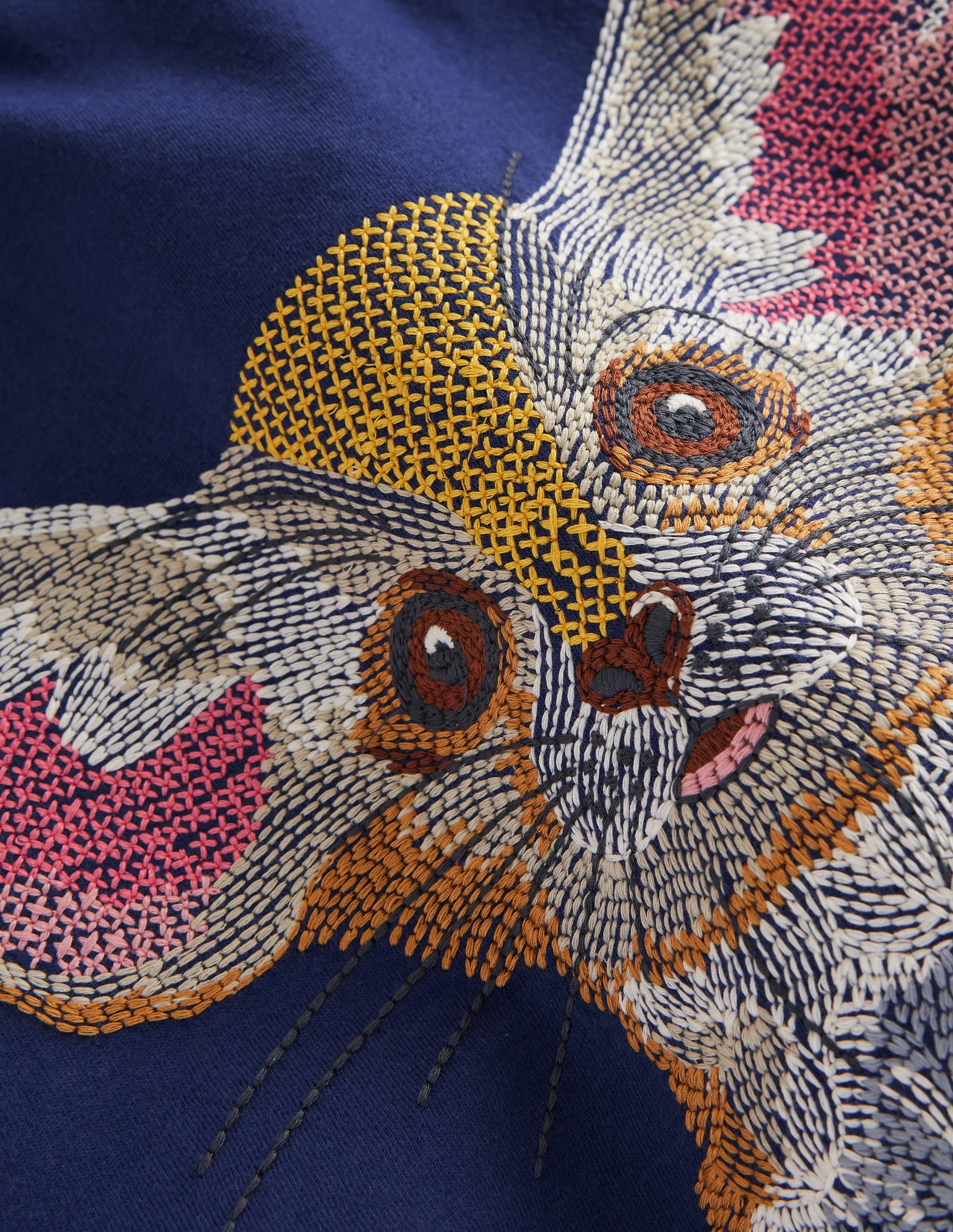 T-Shirt mit Tier-Superstitch-Schuluniform-Marineblau Wüstenfuchs - Image 3