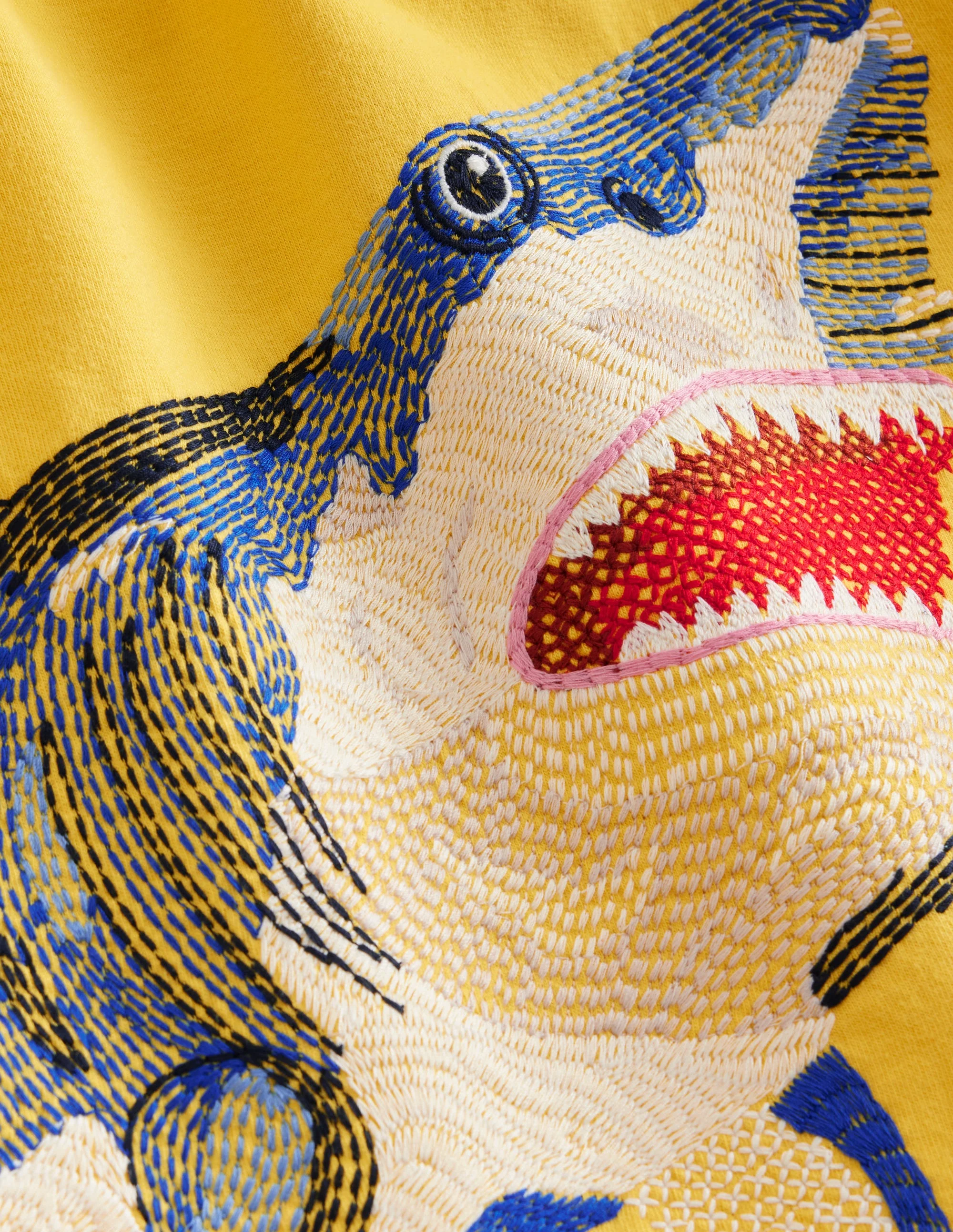 T-Shirt mit Tier-Superstitch-Stachelbeerengelb Hai - Image 3