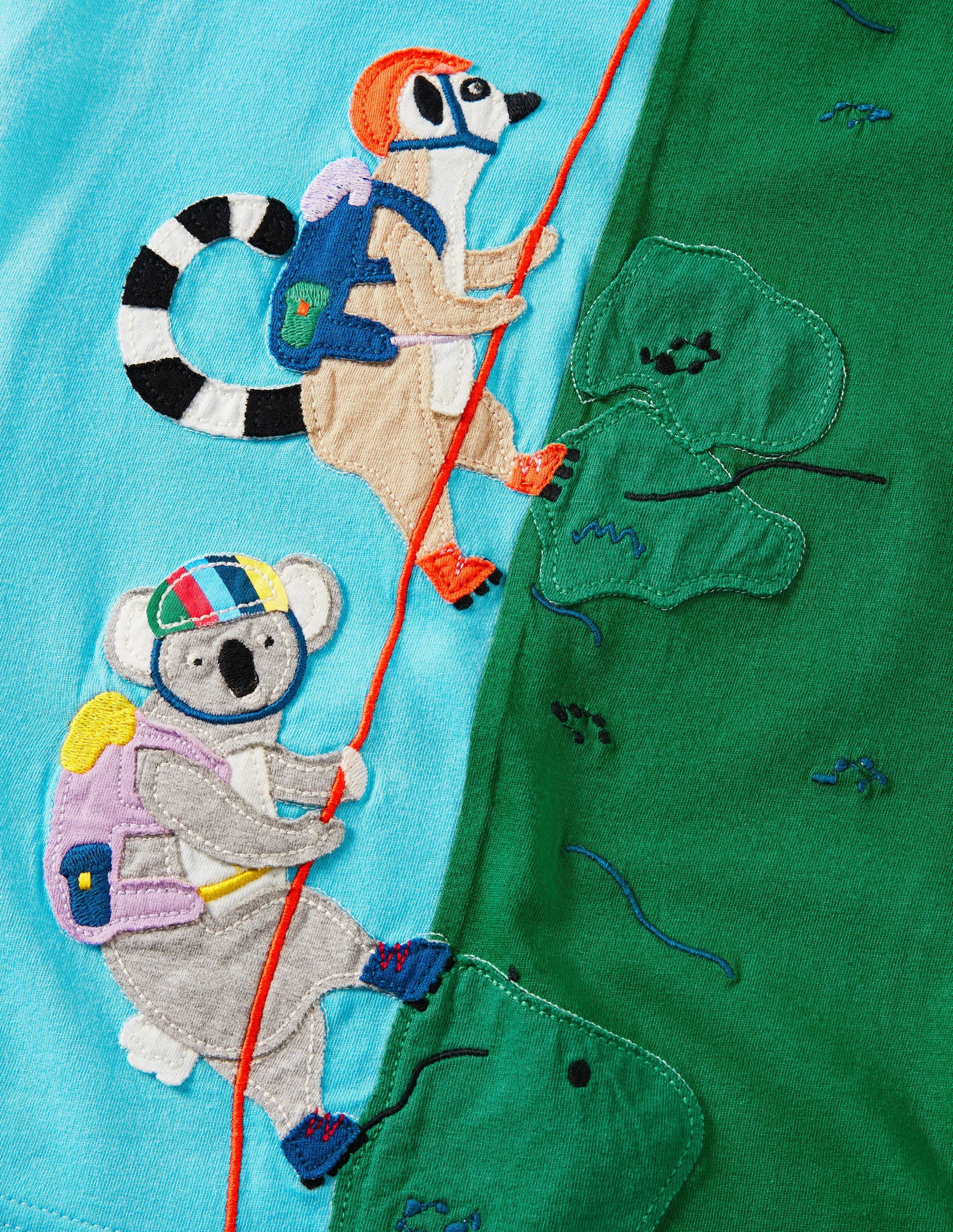 T-Shirt mit Tierabenteuermotiv-Wasserblau, Lemuren - Image 3