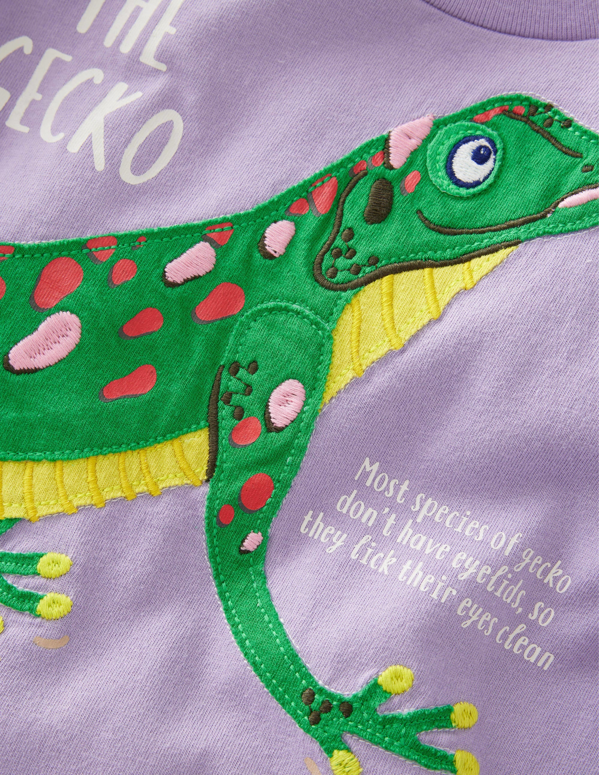 T-Shirt mit Tierfakten-Nebliges Lavendellila, Echse - Image 3