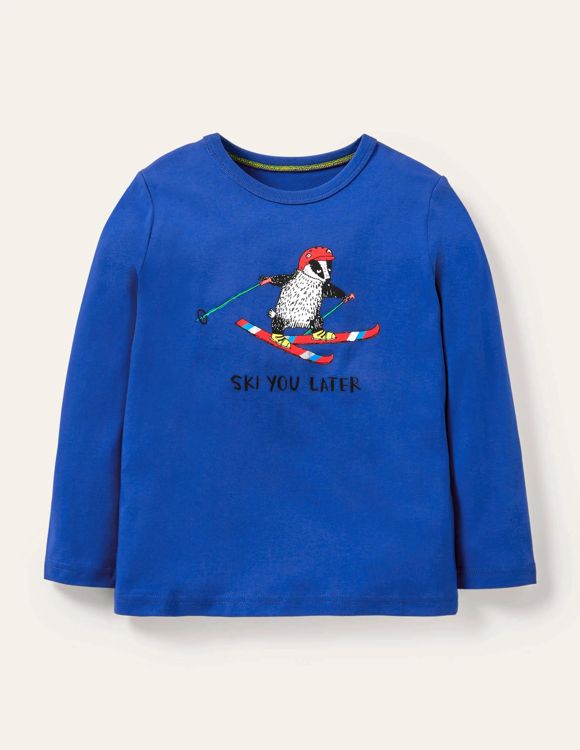 T-Shirt mit Tiermotiv-Blitzblau, Ski You Later
